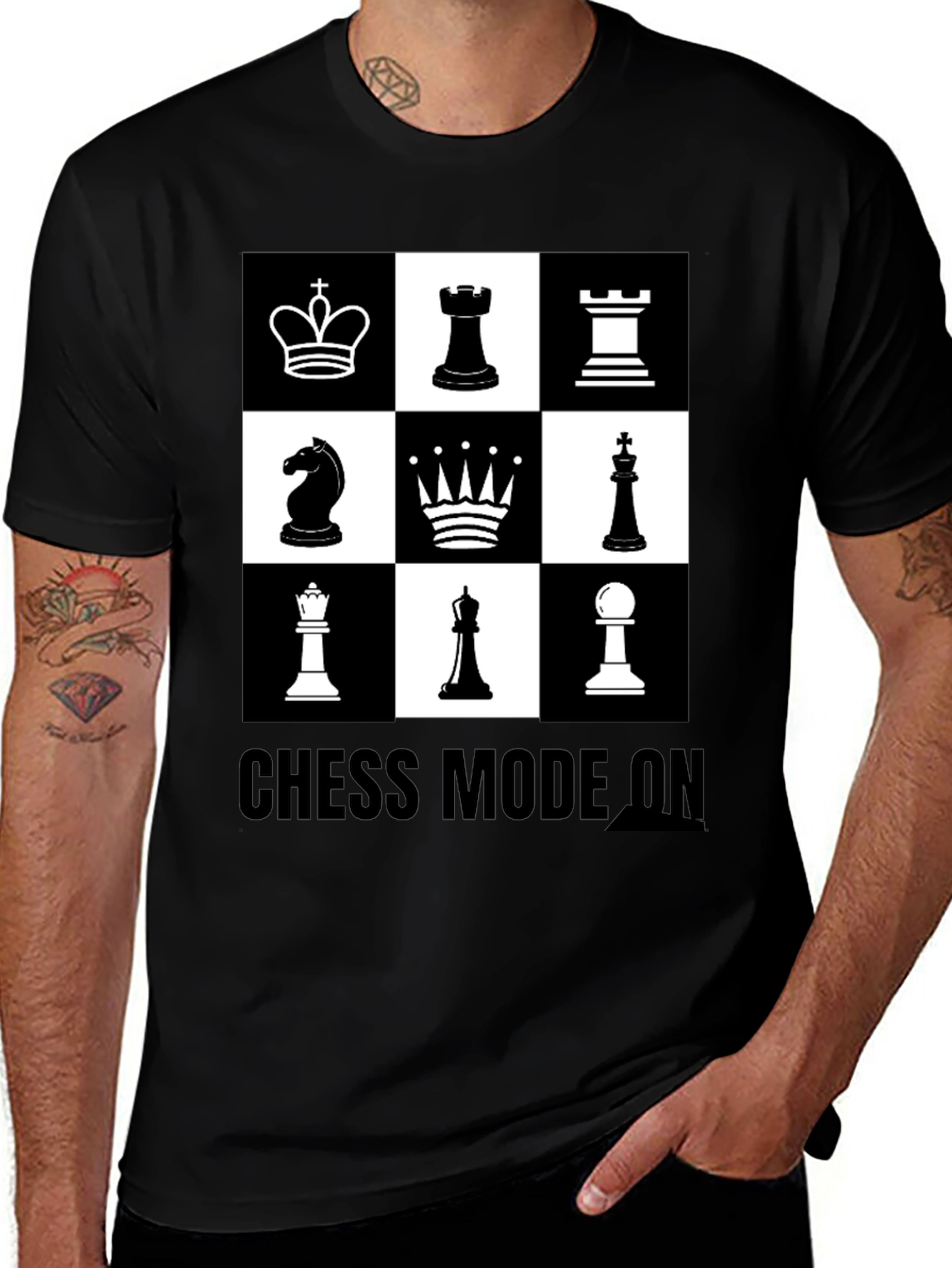 Variant 24 of Chess Mode On T-Shirt | Chess Piece Design Tee