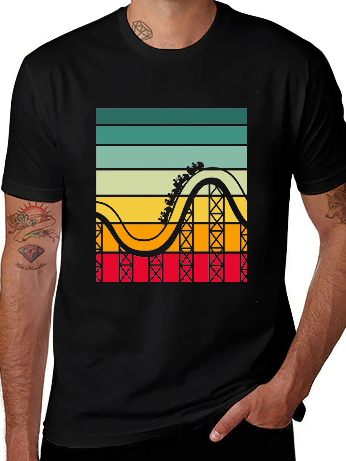 Variant 25 of Retro Roller Coaster Graphic Tee - Thrill Ride Vibes