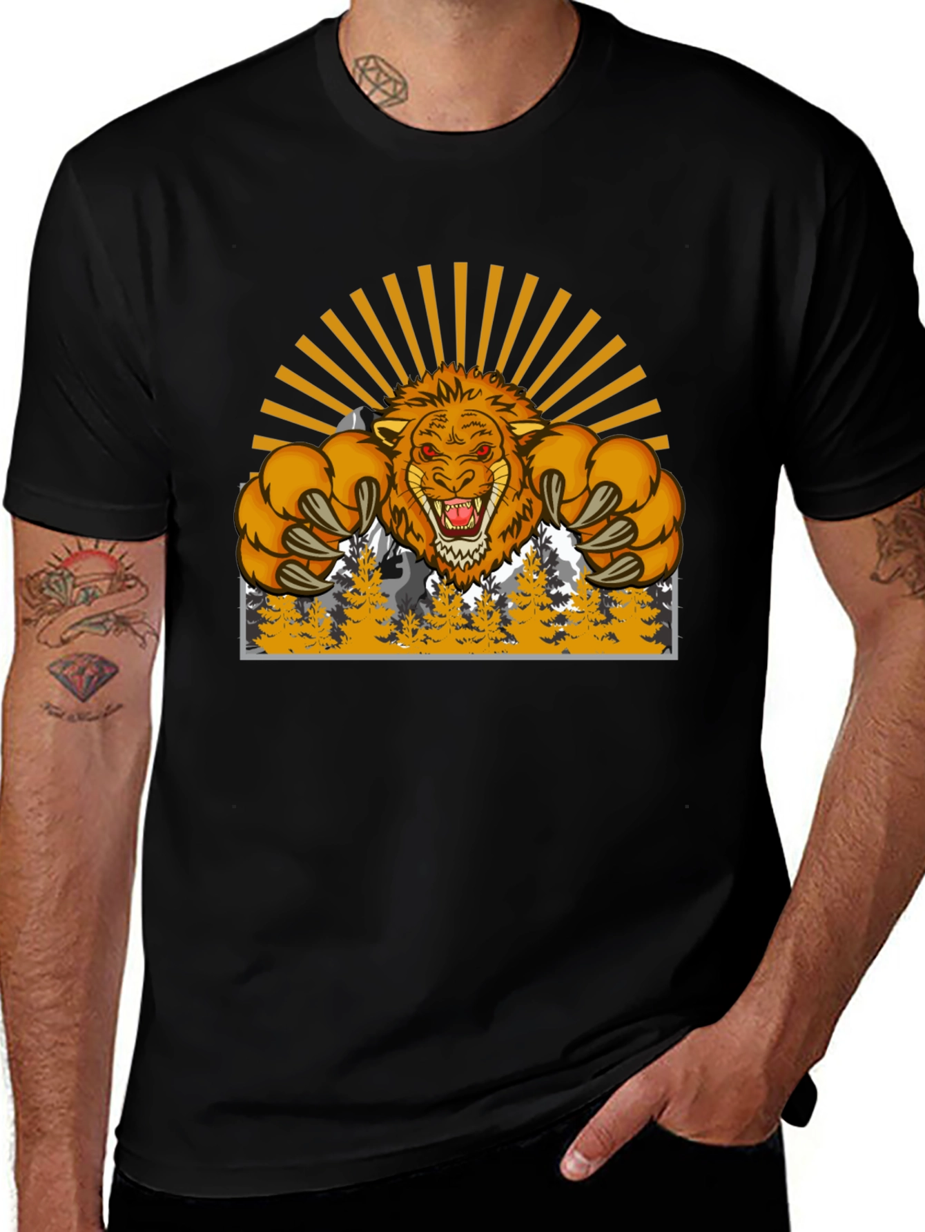 Variant 6 of Lion Mountain Graphic T-Shirt - Fierce Style
