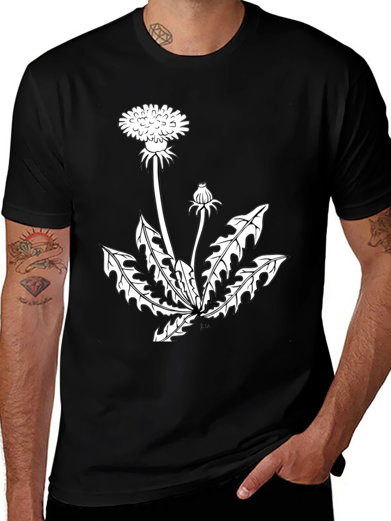 Variant 22 of Dandelion Graphic Black T-Shirt