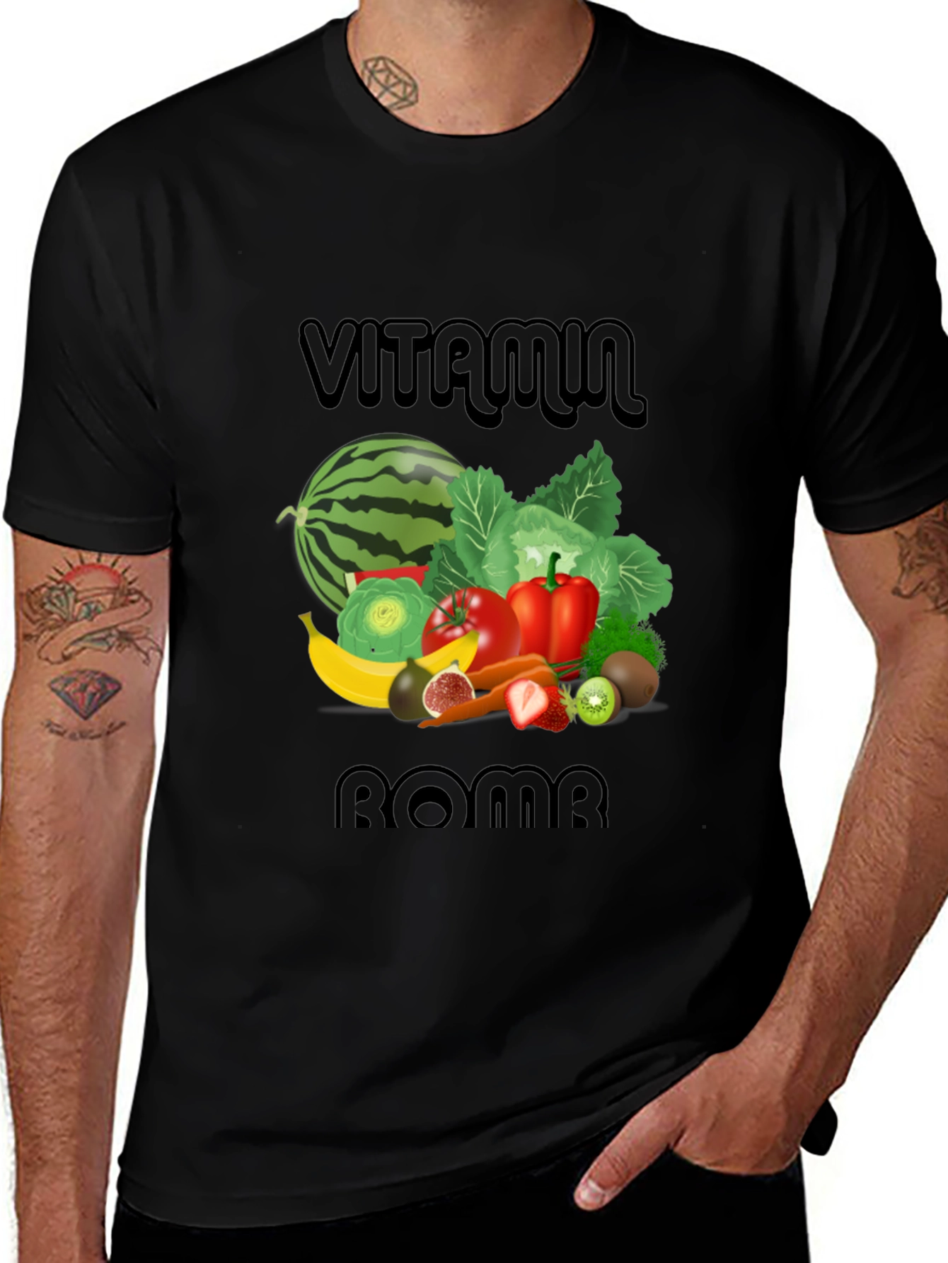 Variant 14 of Vitamin Bomb T-Shirt - Healthy Lifestyle Graphic Tee