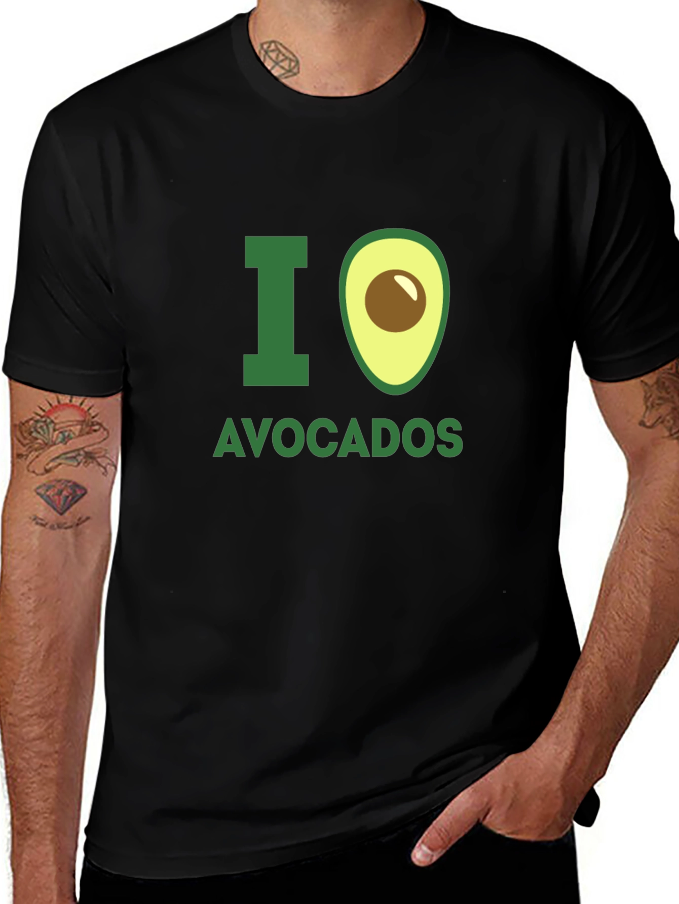 Variant 29 of I Love Avocados Graphic T-Shirt - Black