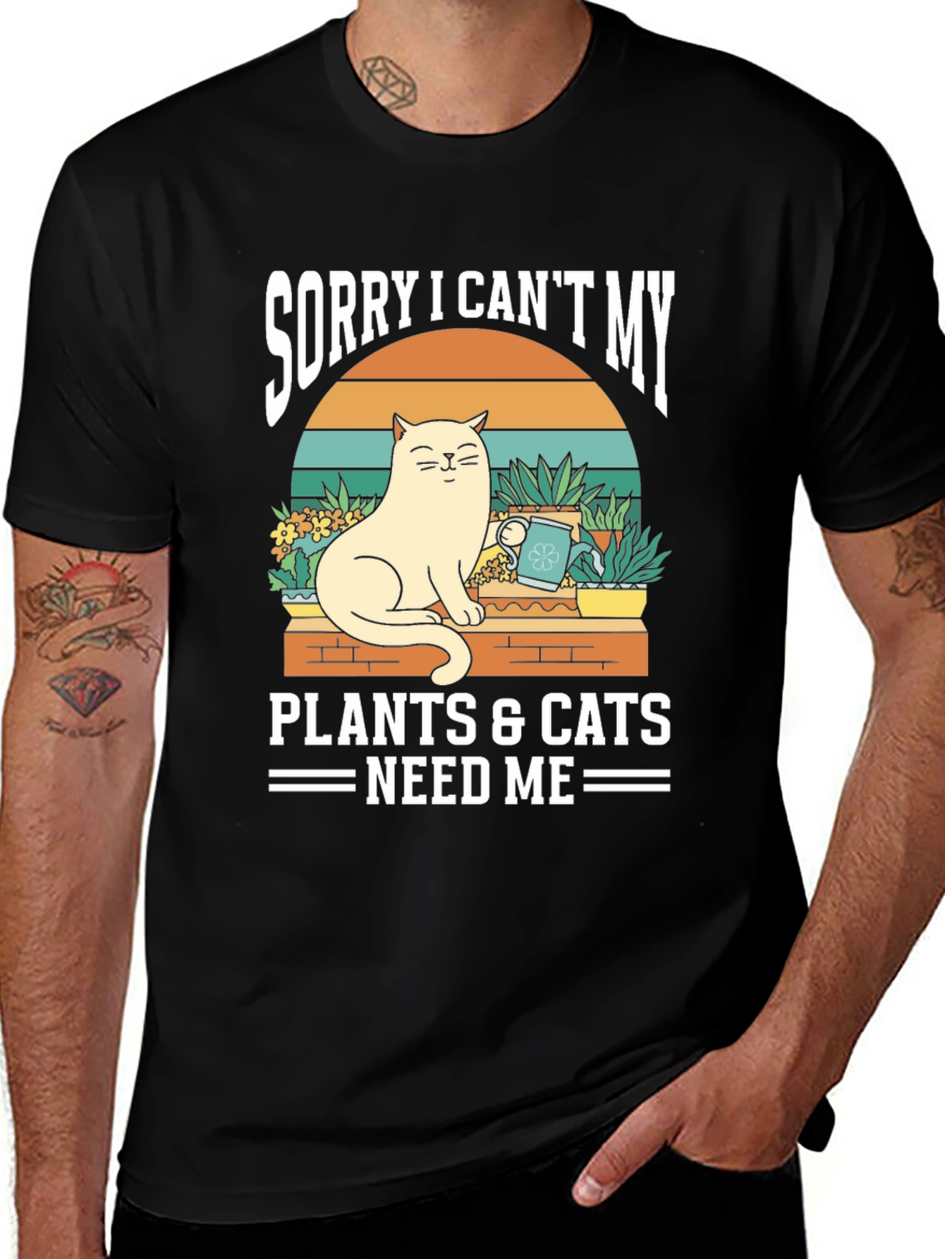 Variant 28 of Sorry I Can't My Plants & Cats Need Me Graphic T-Shirt