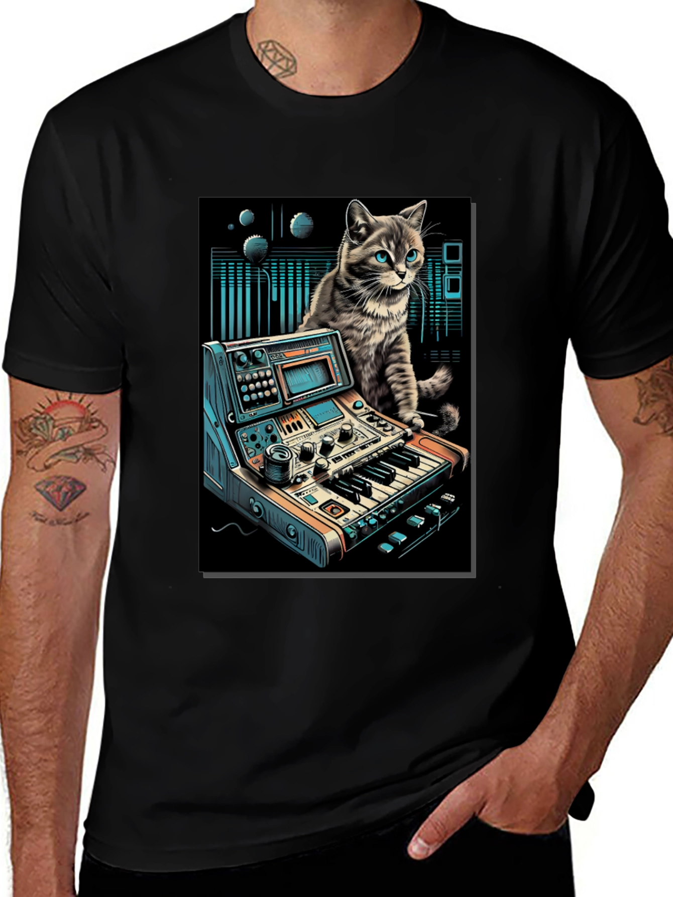 Variant 10 of DJ Cat T-Shirt - Funny Graphic Tee for Music Lovers