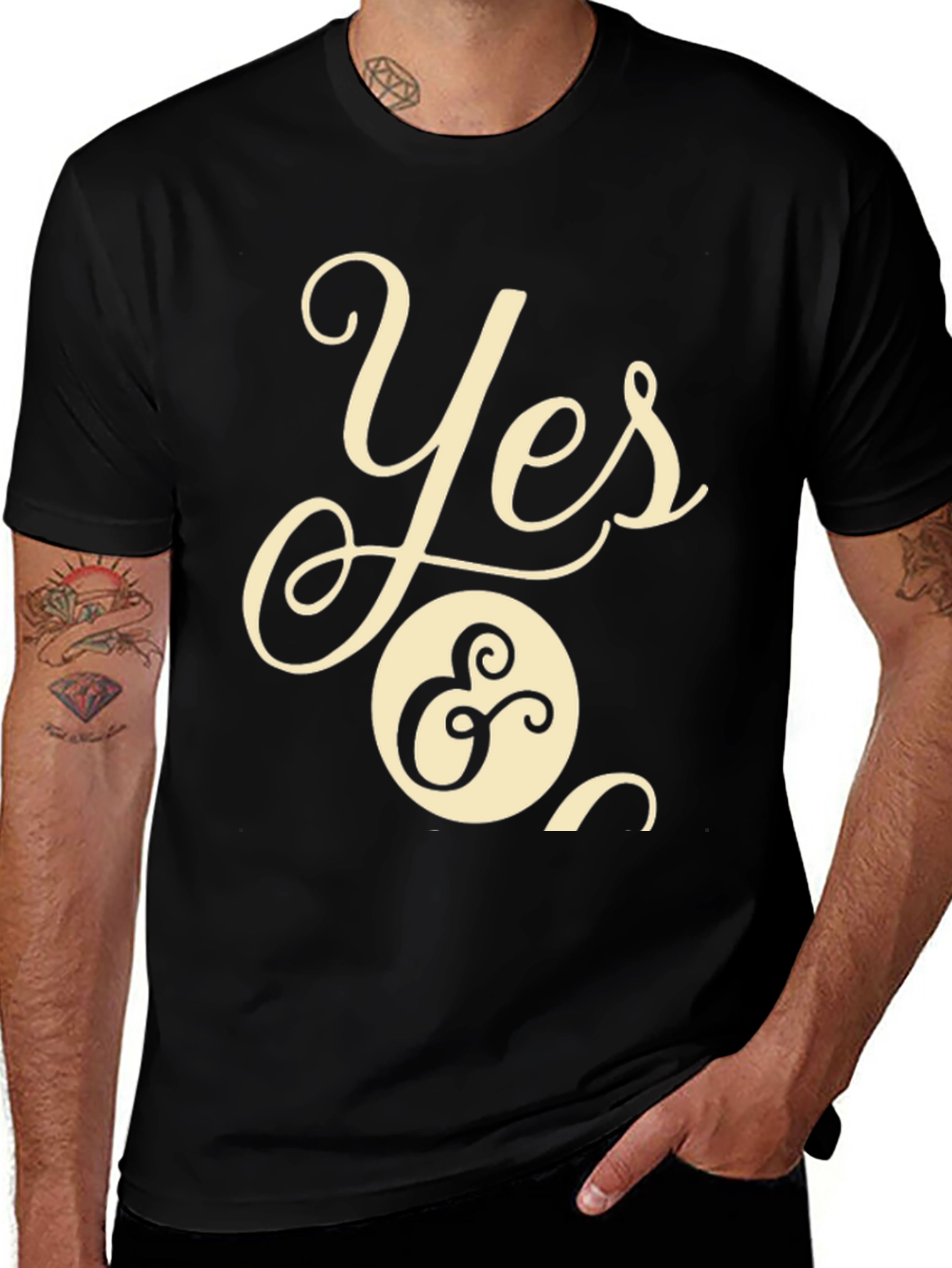 Variant 17 of Yes & T-Shirt - Casual Black Tee