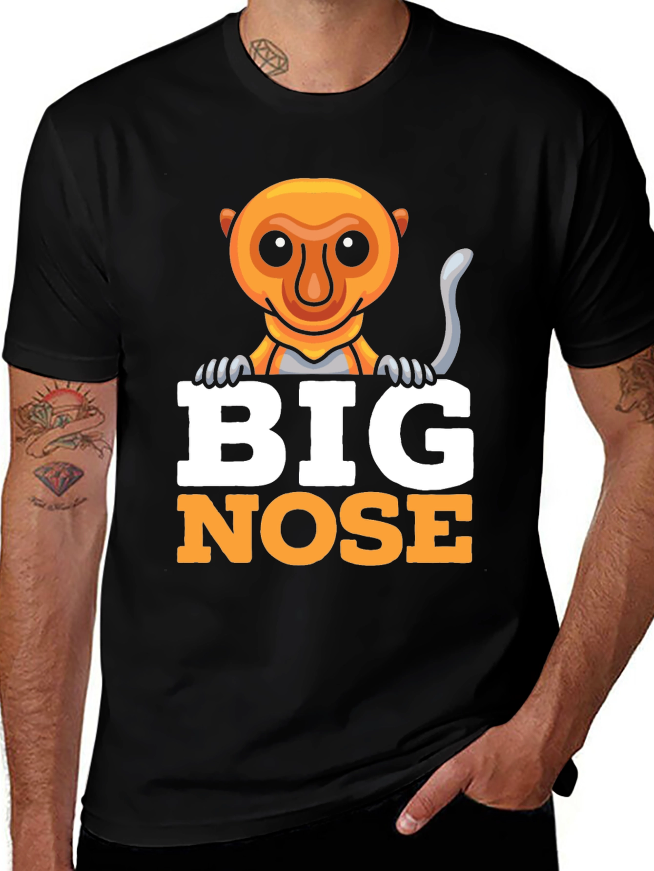 Variant 5 of Big Nose Monkey Graphic Tee - Funny Animal T-Shirt