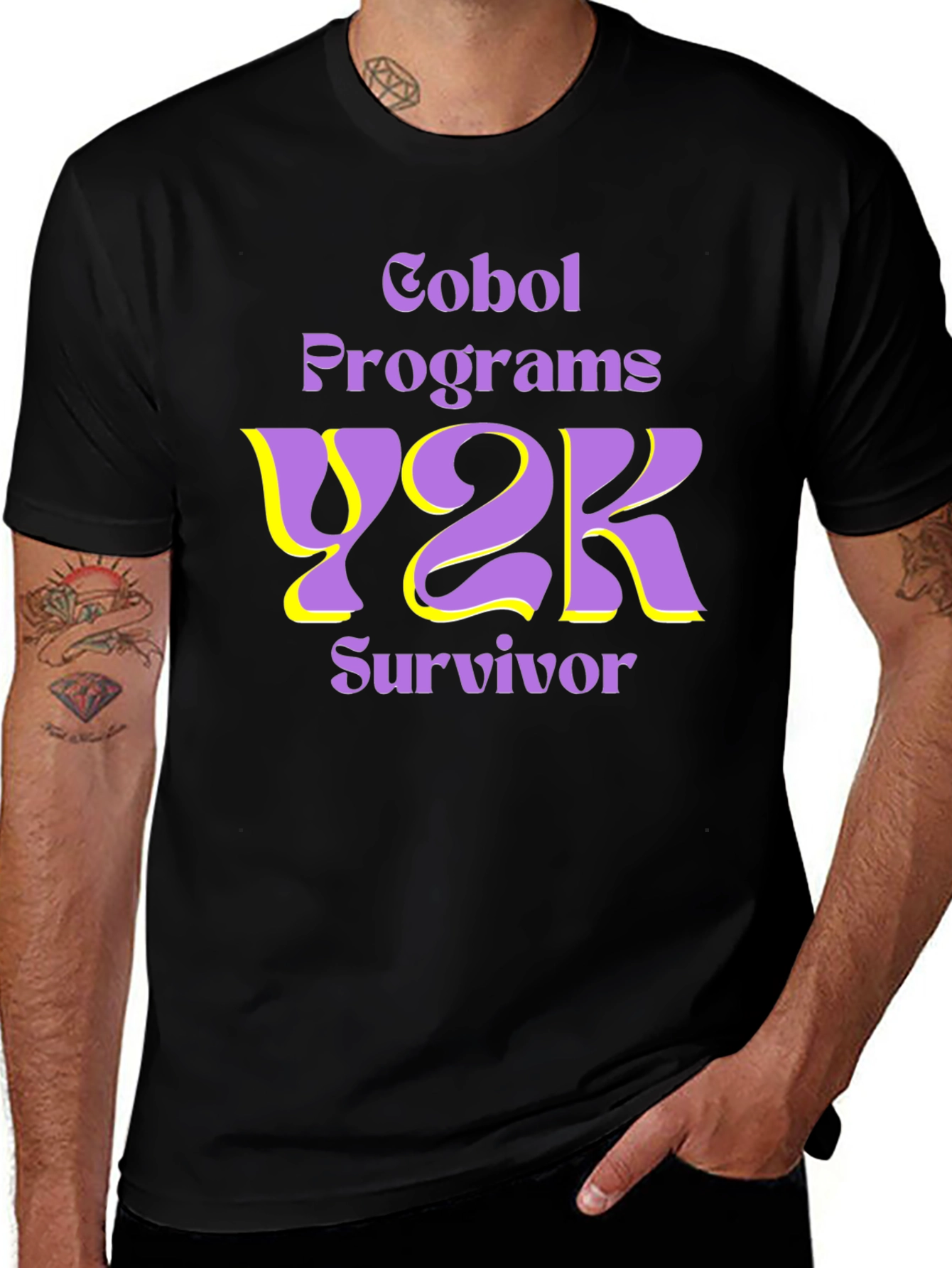 Black COBOL Programs Y2K Survivor T-Shirt main image