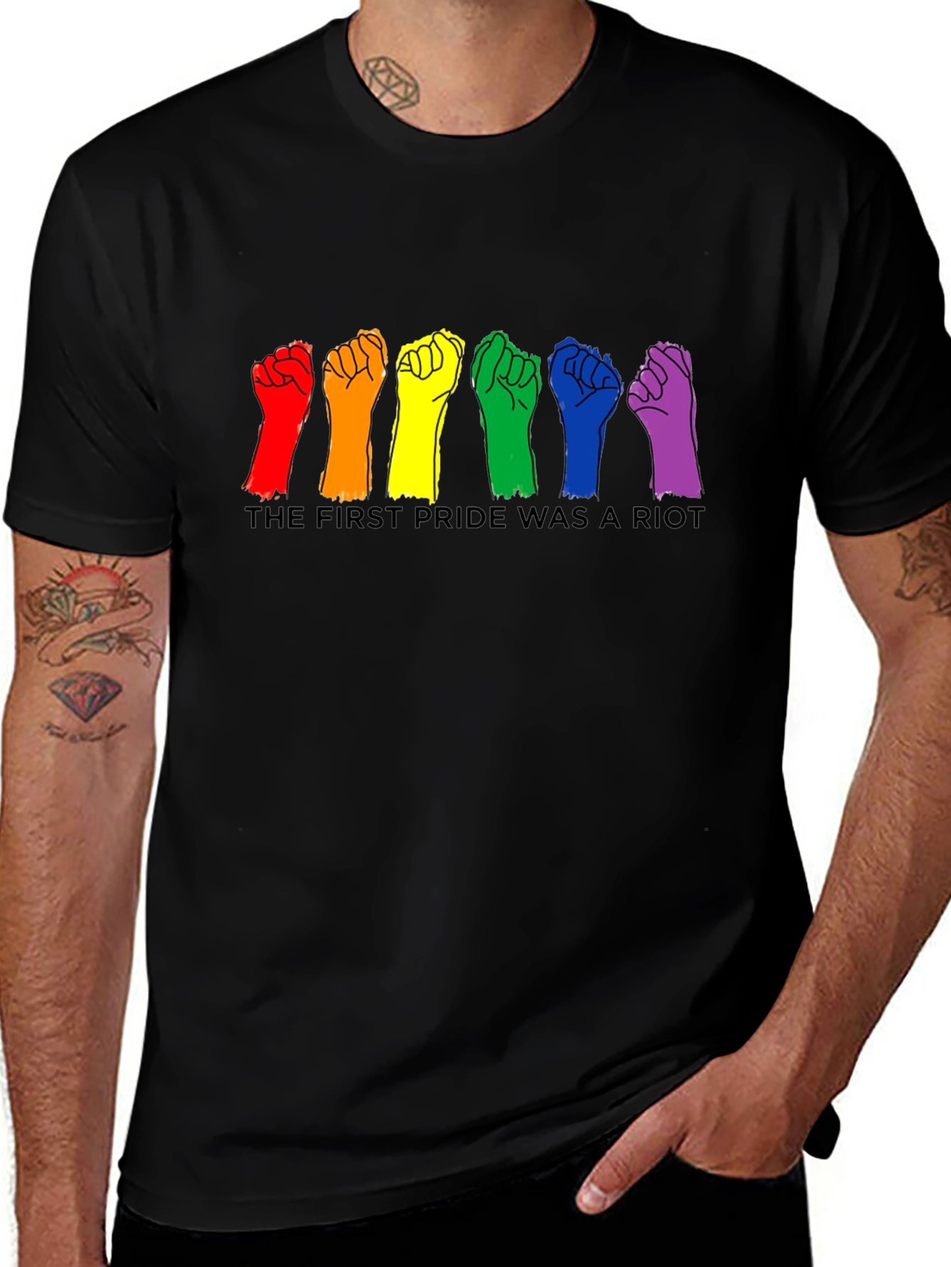 Pride Riot Fist T-Shirt - LGBTQ+ Rights