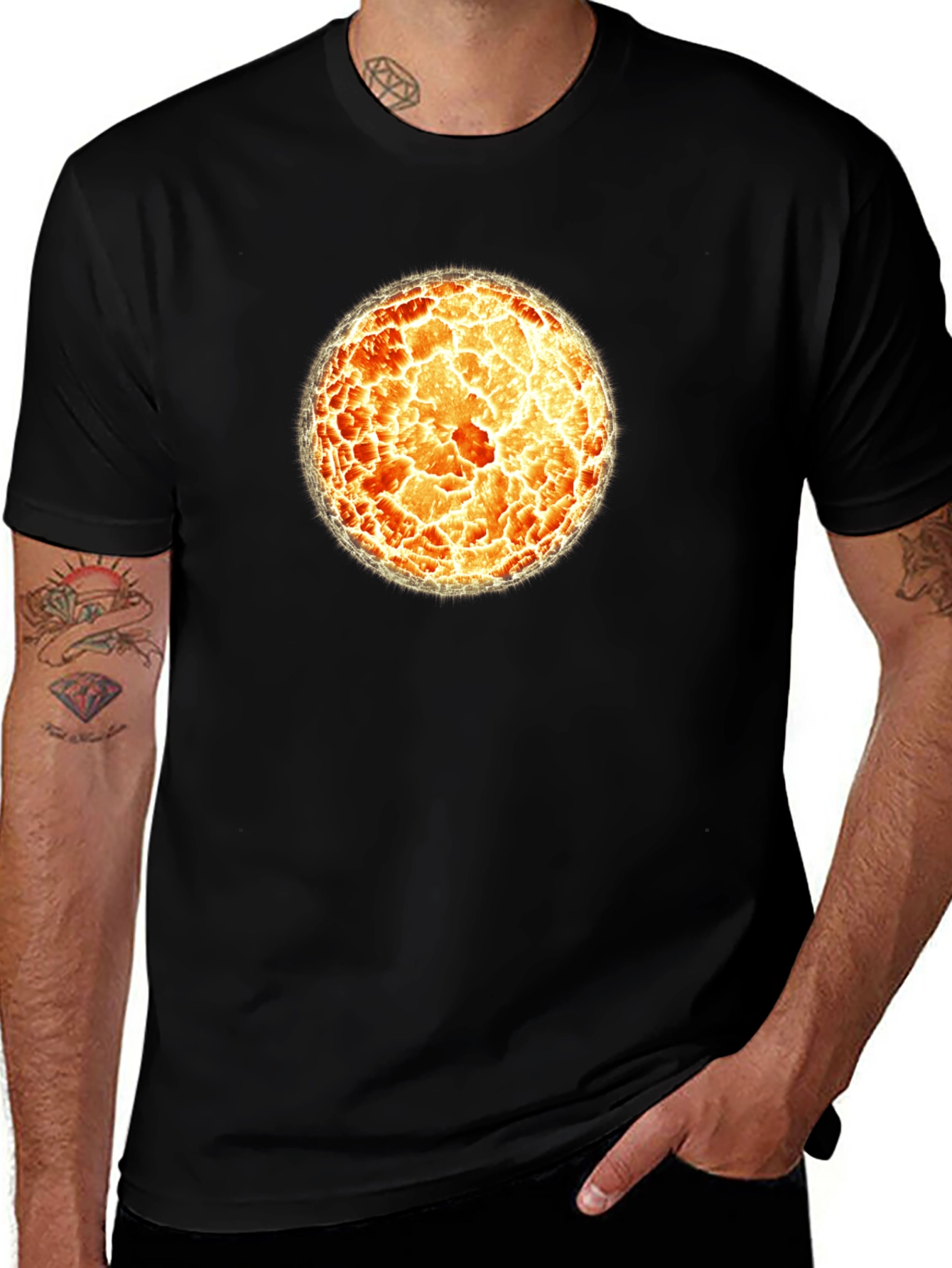 Variant 28 of Fiery Sphere Graphic T-Shirt - Cool Design
