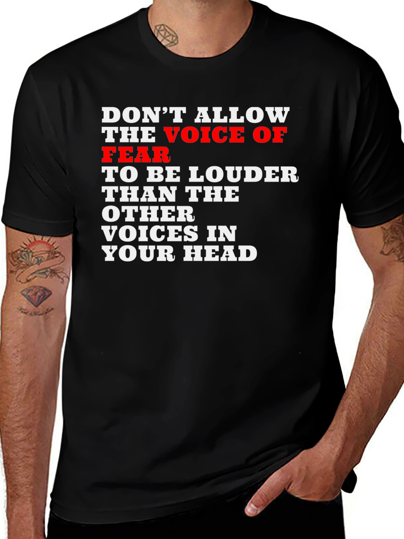 Variant 8 of Motivational Graphic T-Shirt:  Voice of Fear