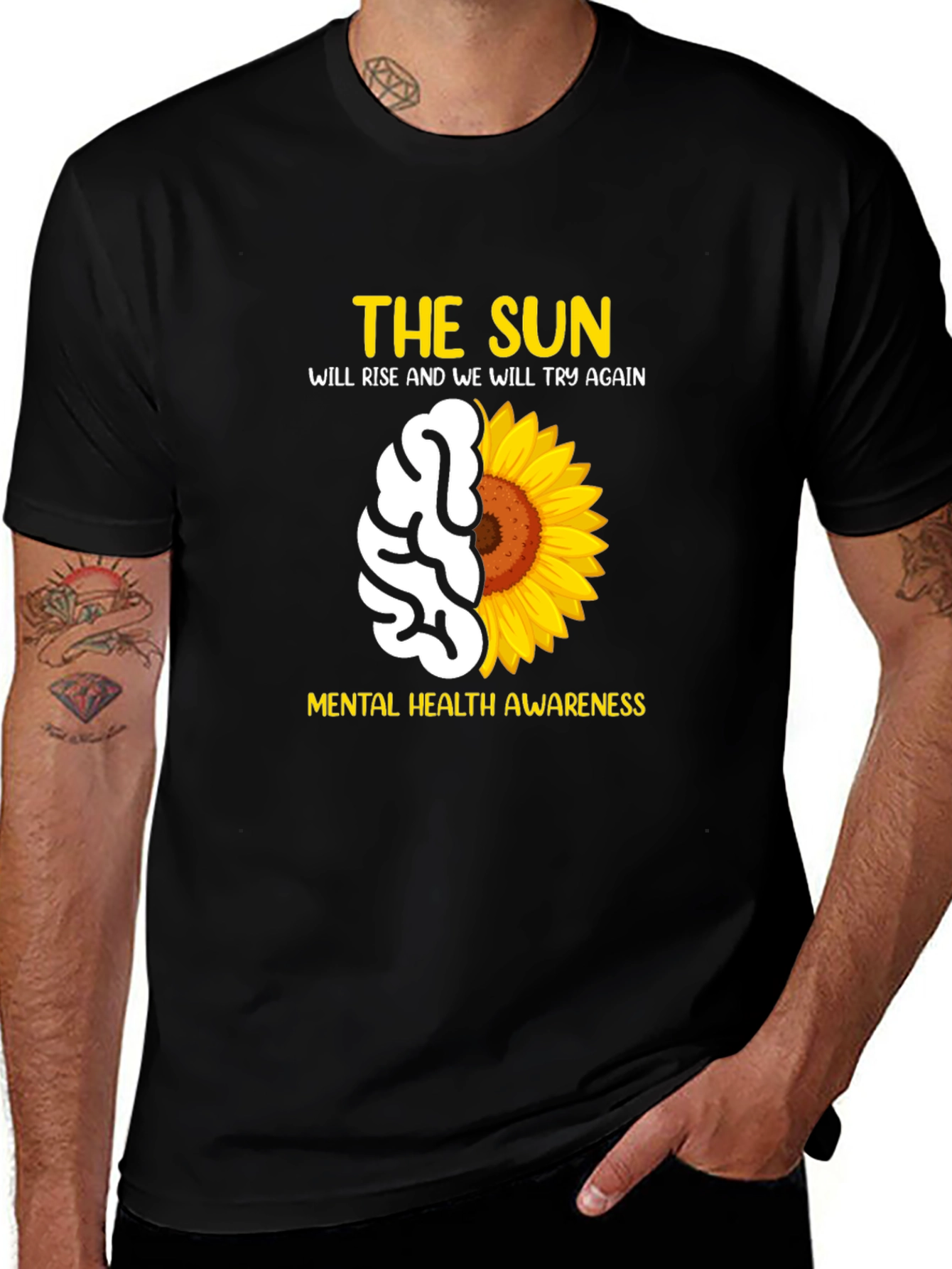 Variant 29 of Mental Health Awareness Sunflower Graphic Tee