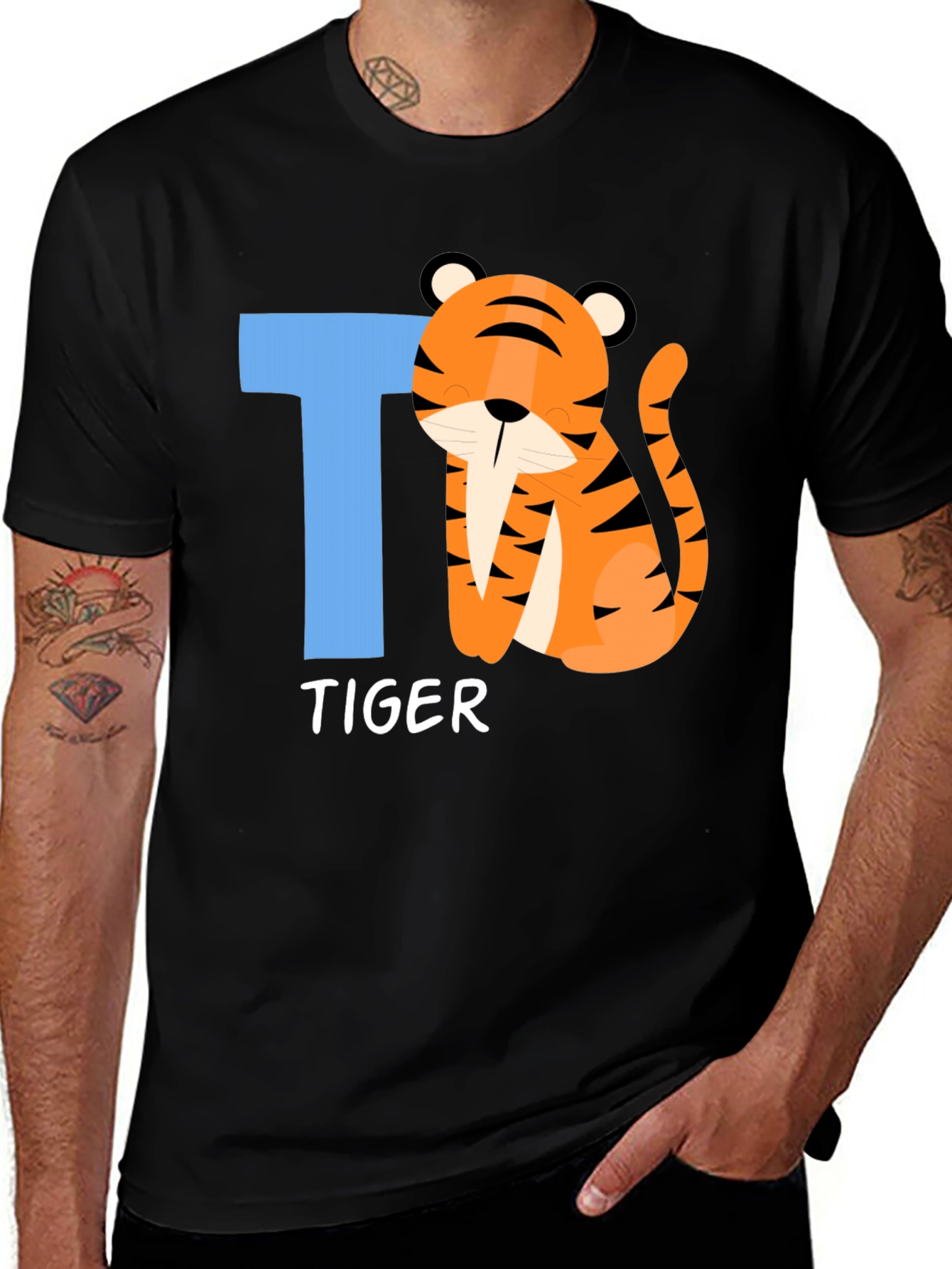 Variant 7 of Kids' "T" is for Tiger Graphic Tee
