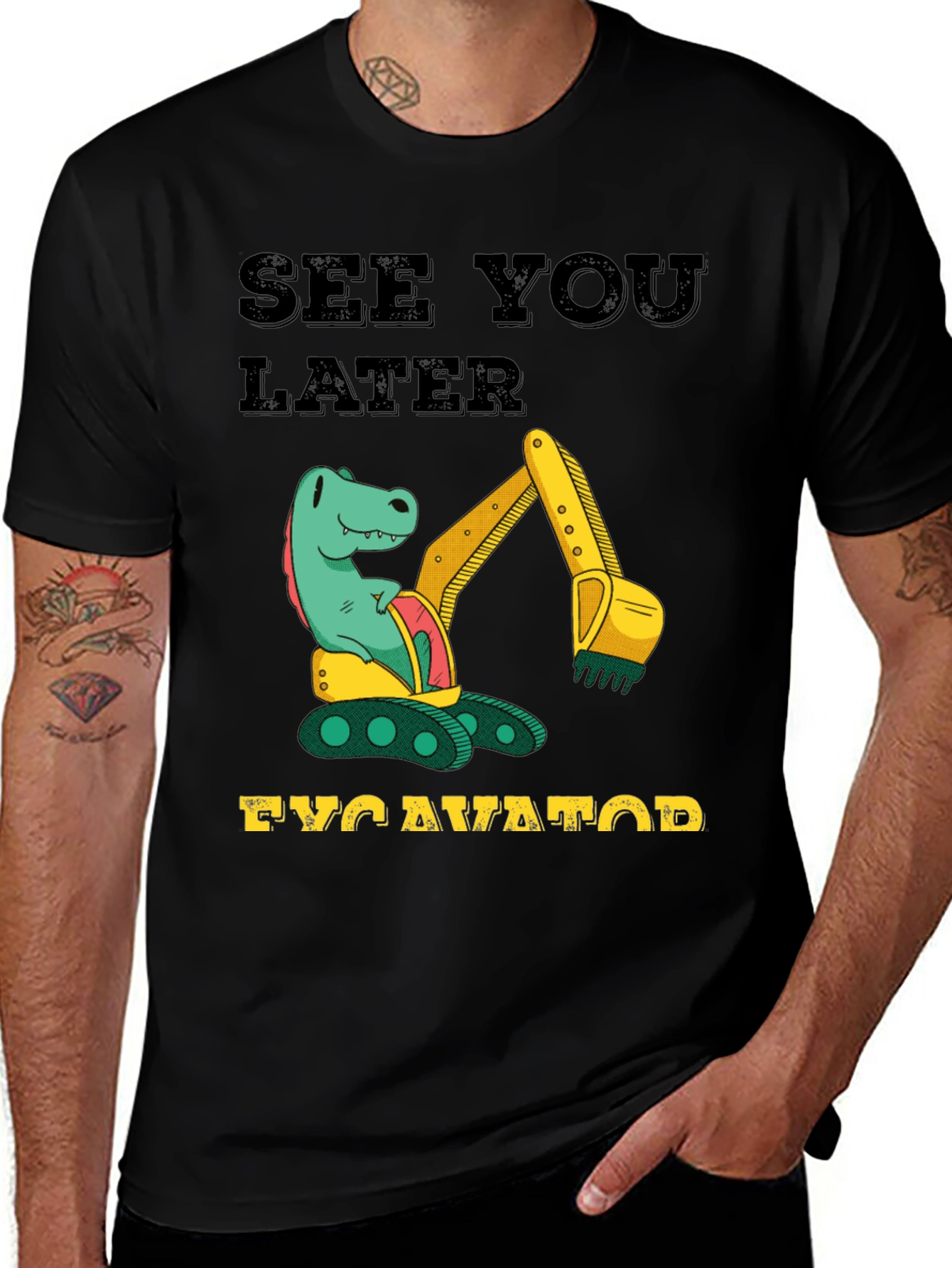 Variant 29 of See You Later Excavator Dinosaur Graphic T-Shirt