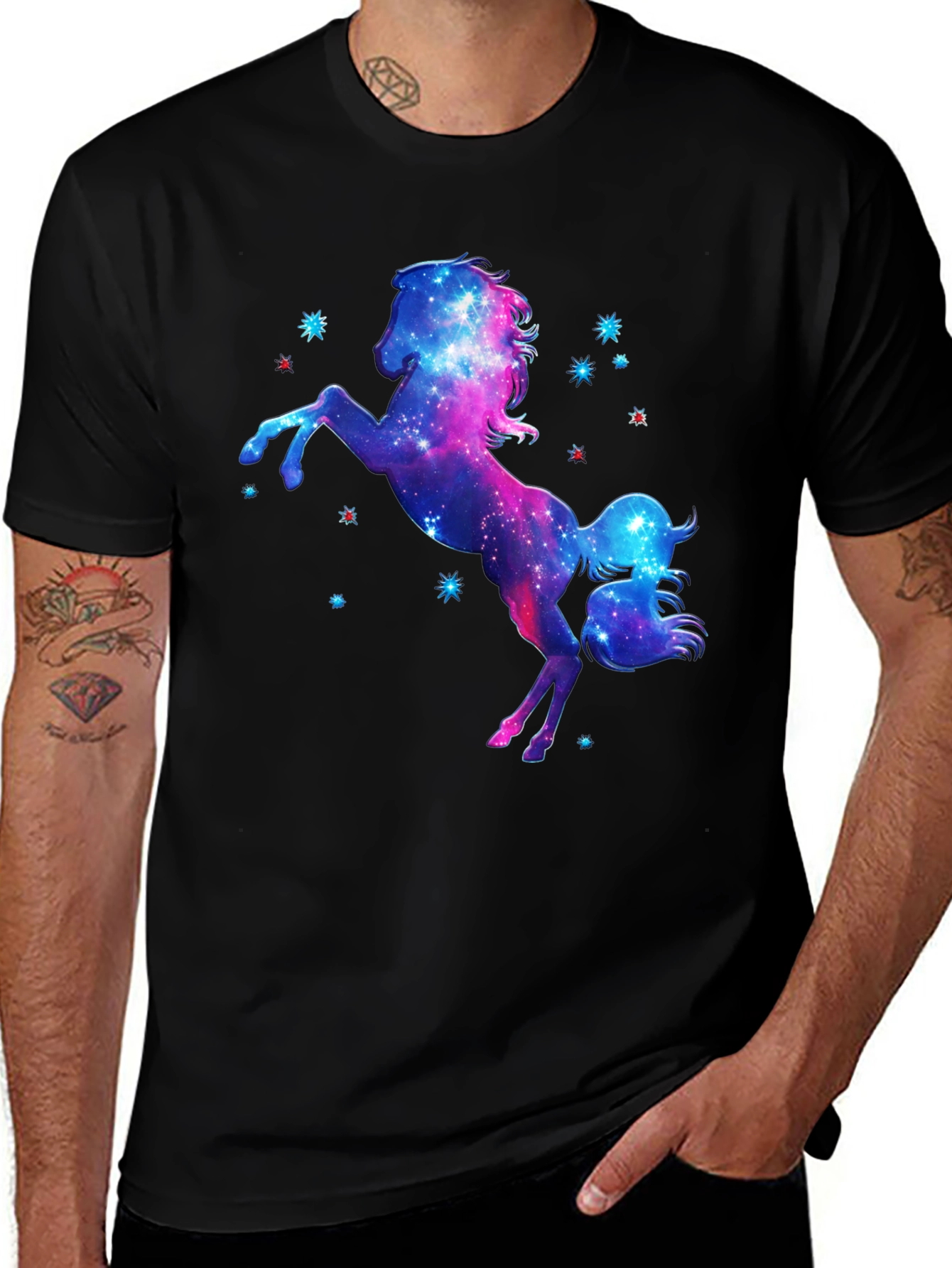 Variant 3 of Galaxy Unicorn Black T-Shirt