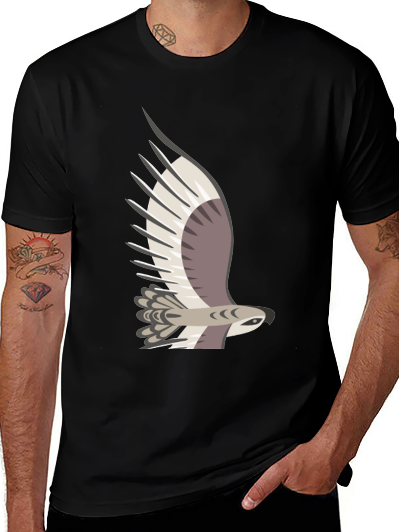 Variant 2 of Cool Eagle Graphic Tee - Men's Black T-Shirt