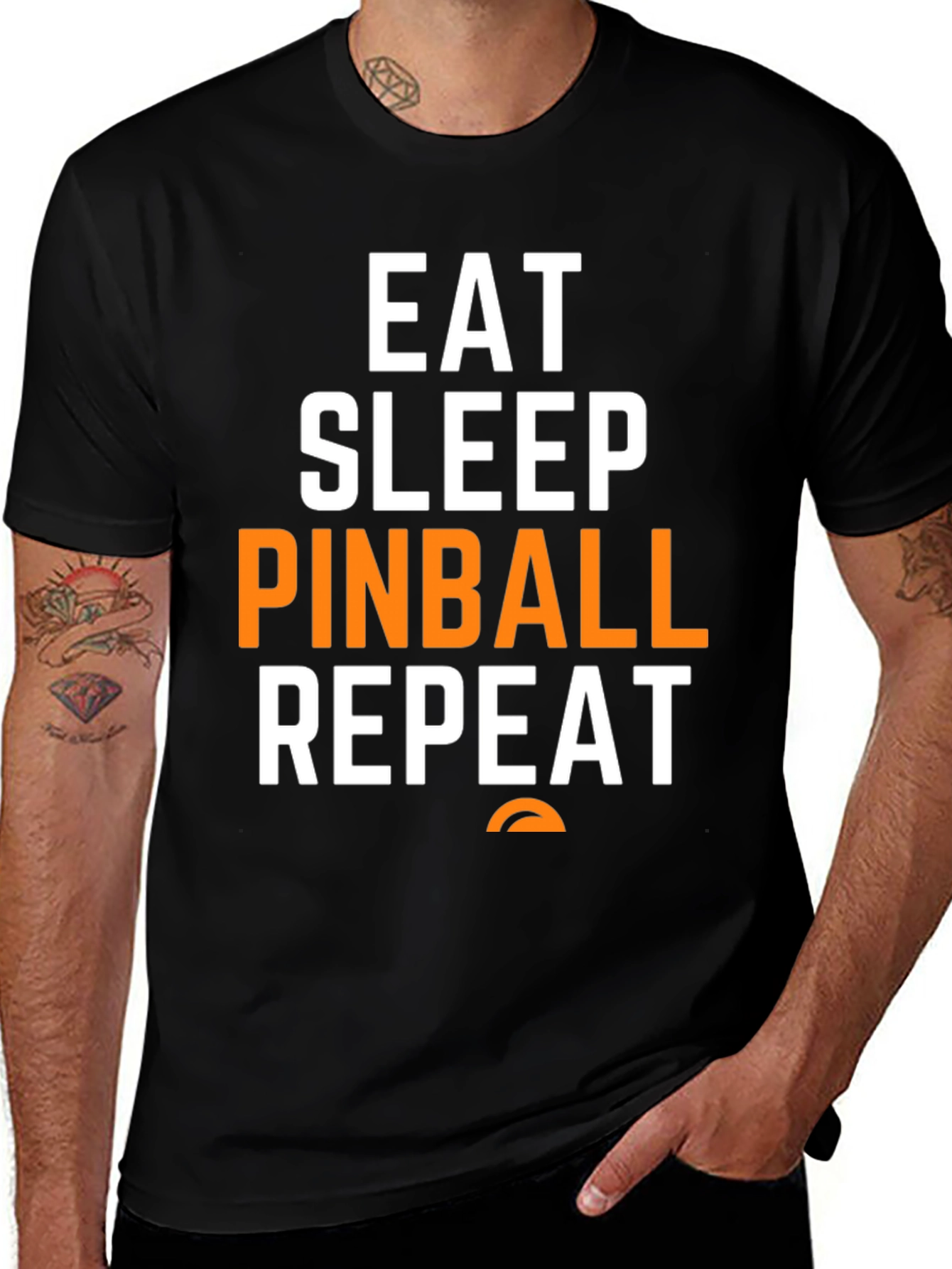 Variant 17 of Eat Sleep Pinball Repeat Graphic Tee
