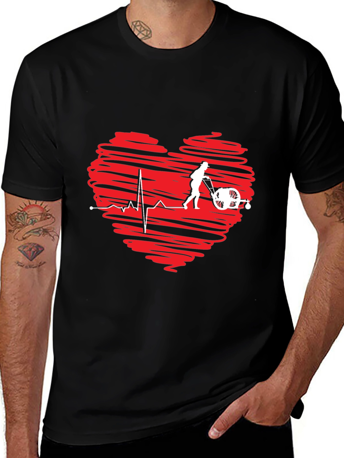 Variant 30 of Heartbeat Lawn Mower T-Shirt