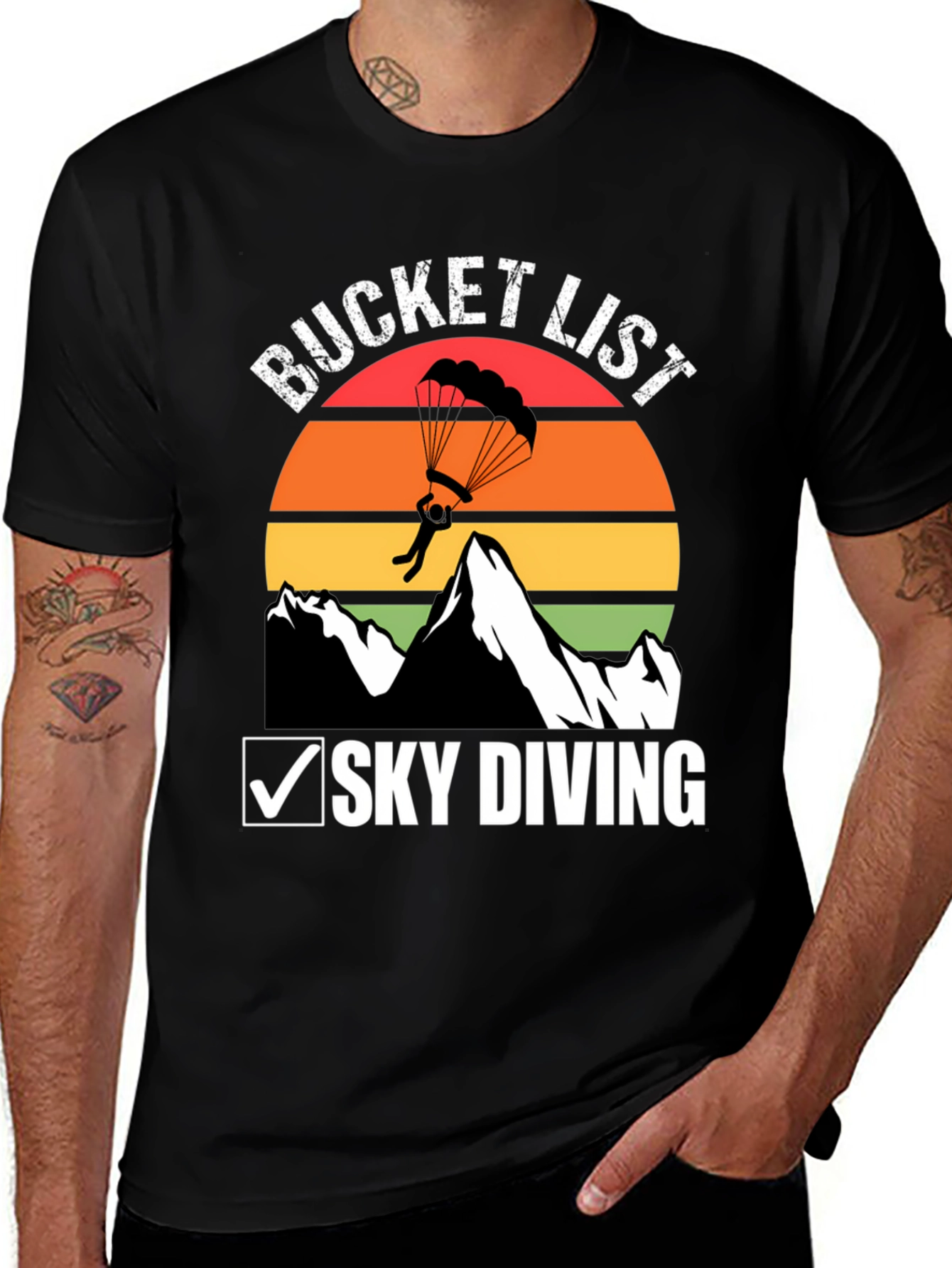 Variant 2 of Skydiving Bucket List T-Shirt