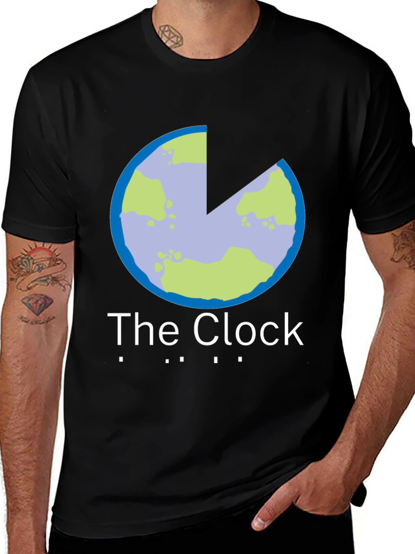 The Clock T-Shirt - Unique Earth Slice Design