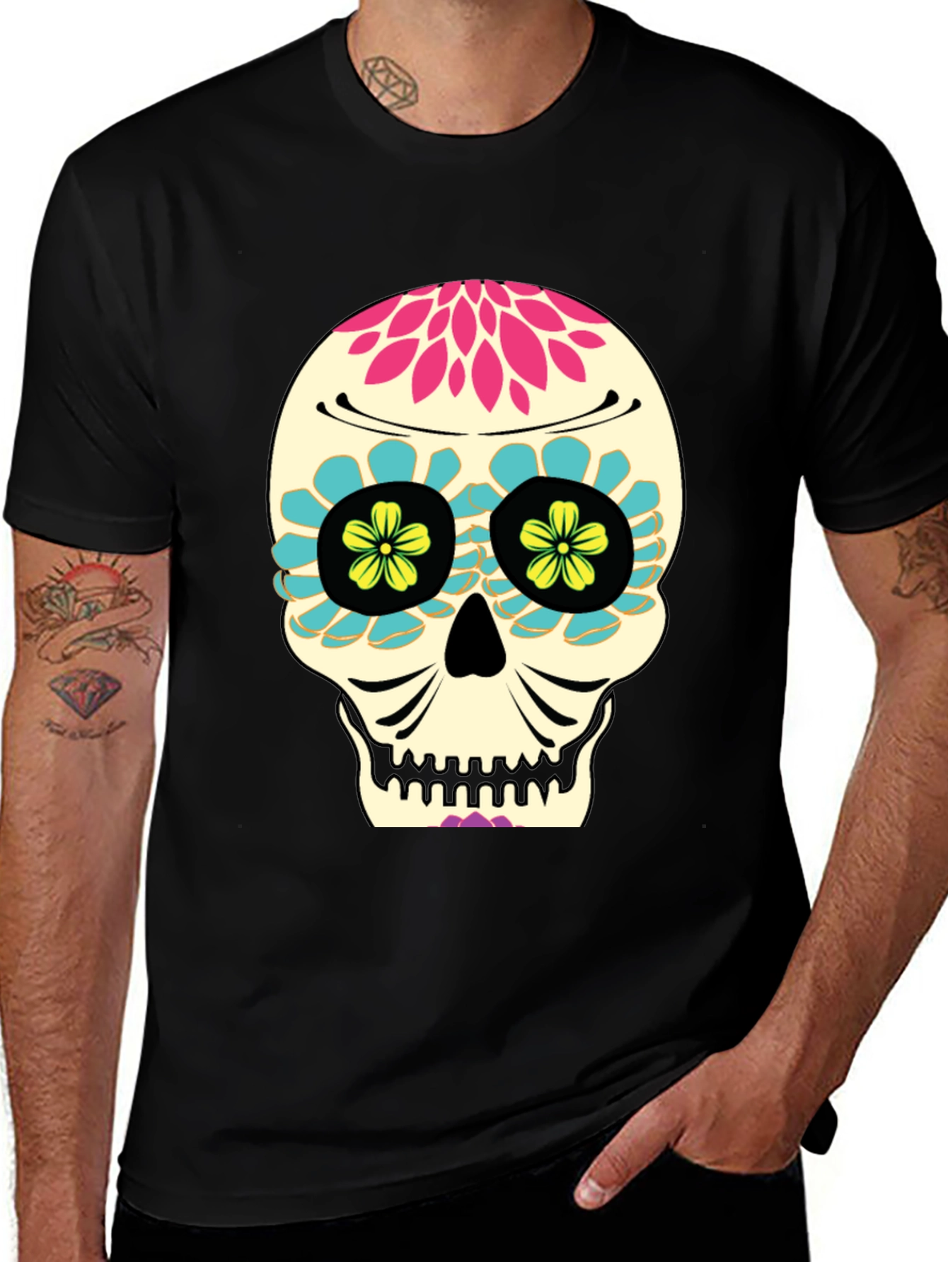 Day of the Dead Skull T-Shirt - Black