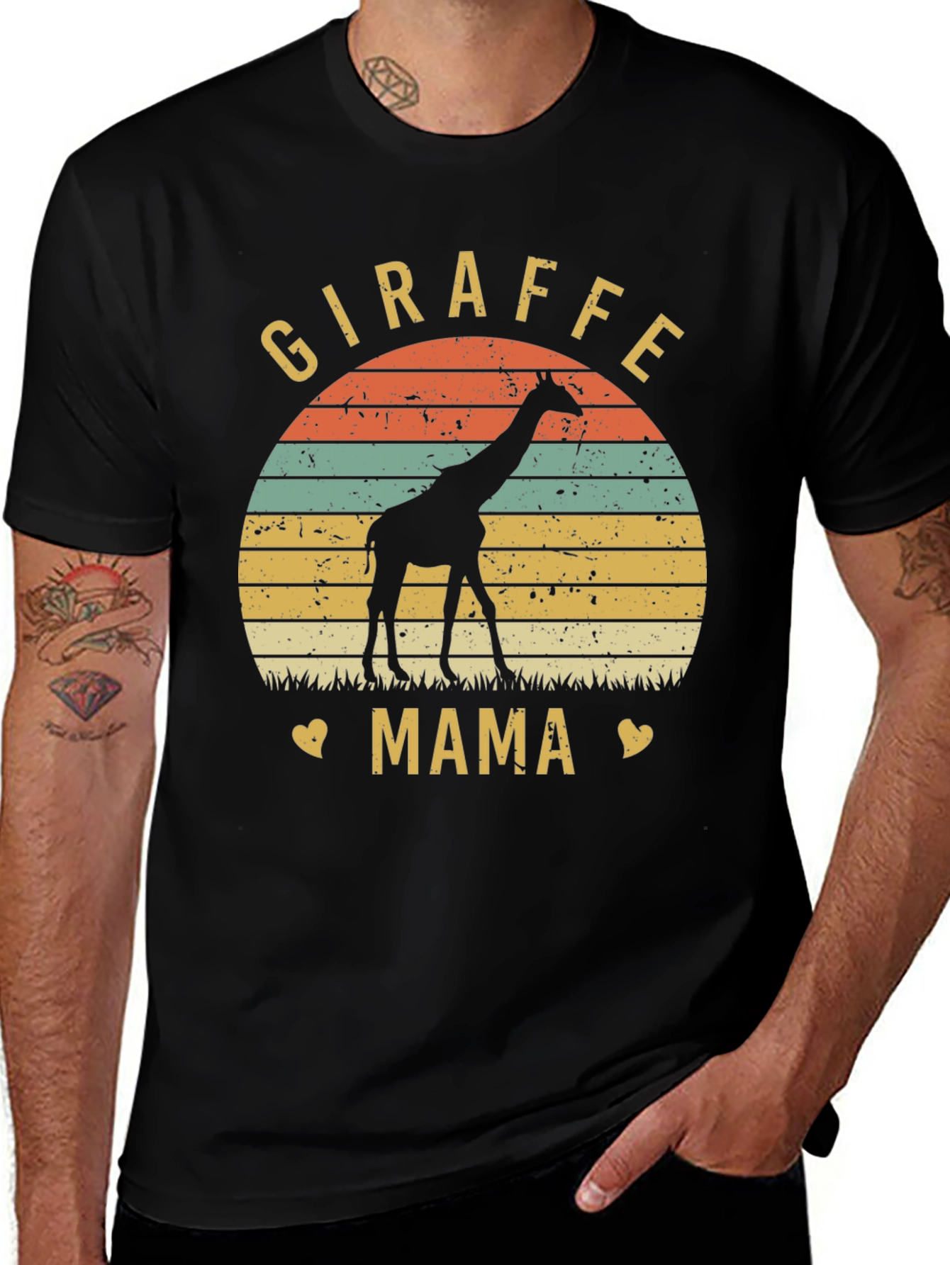 Variant 27 of Giraffe Mama Graphic Tee - Animal Lover Shirt