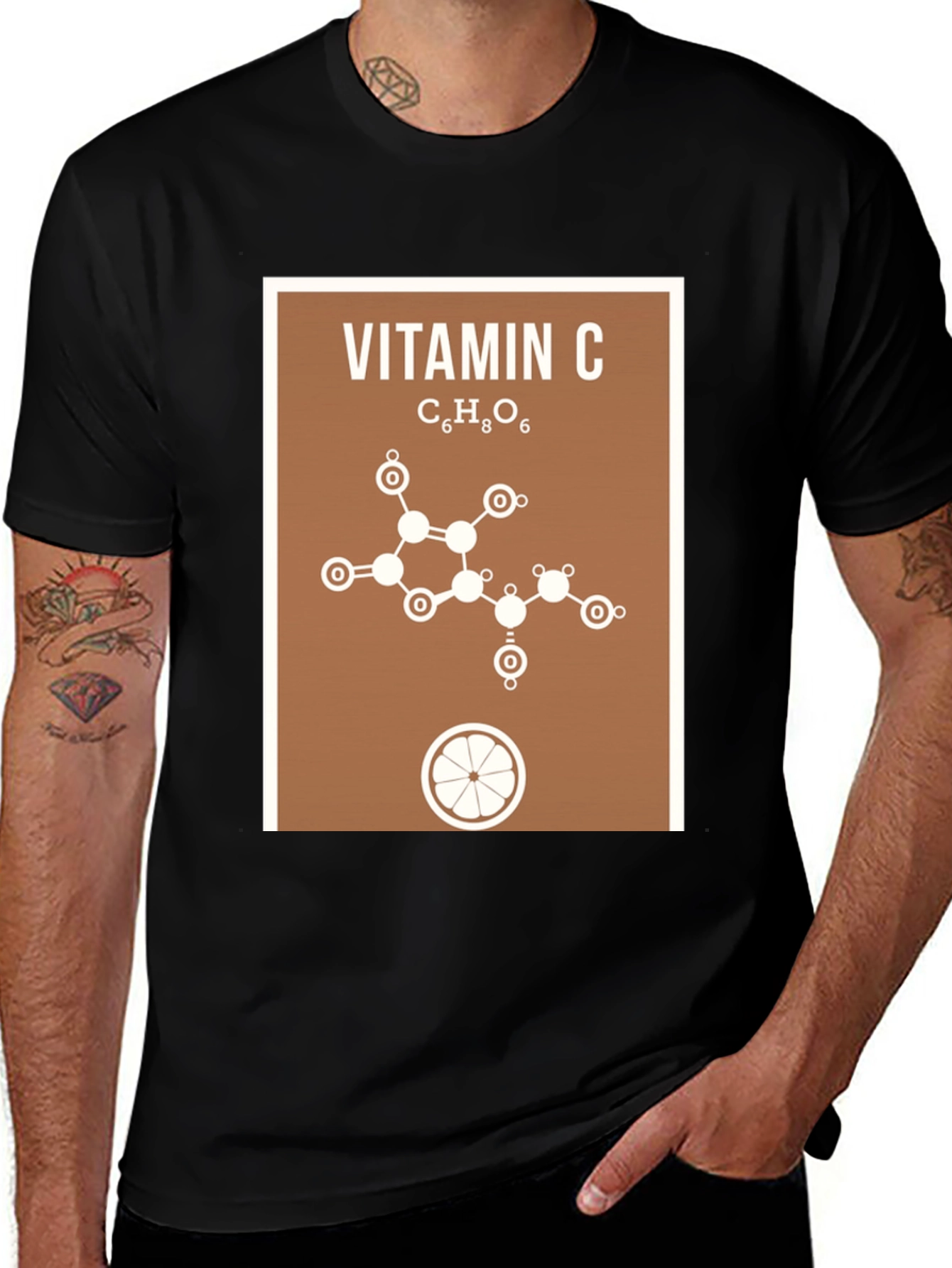 Variant 8 of Vitamin C Molecule Graphic T-Shirt