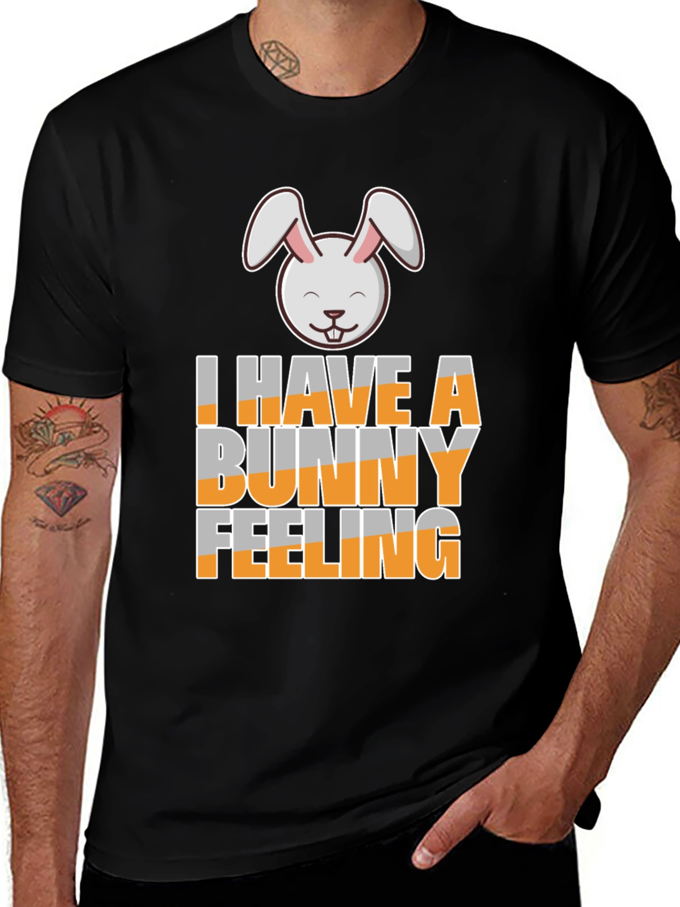 Variant 15 of I Have A Bunny Feeling Black T-Shirt