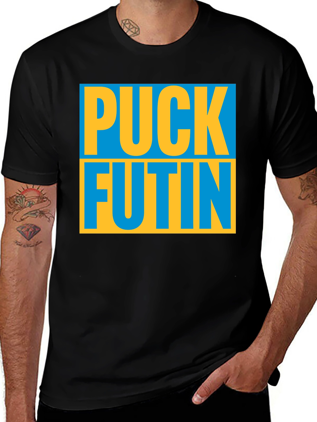 Variant 15 of Puck Futin Graphic Tee - Black