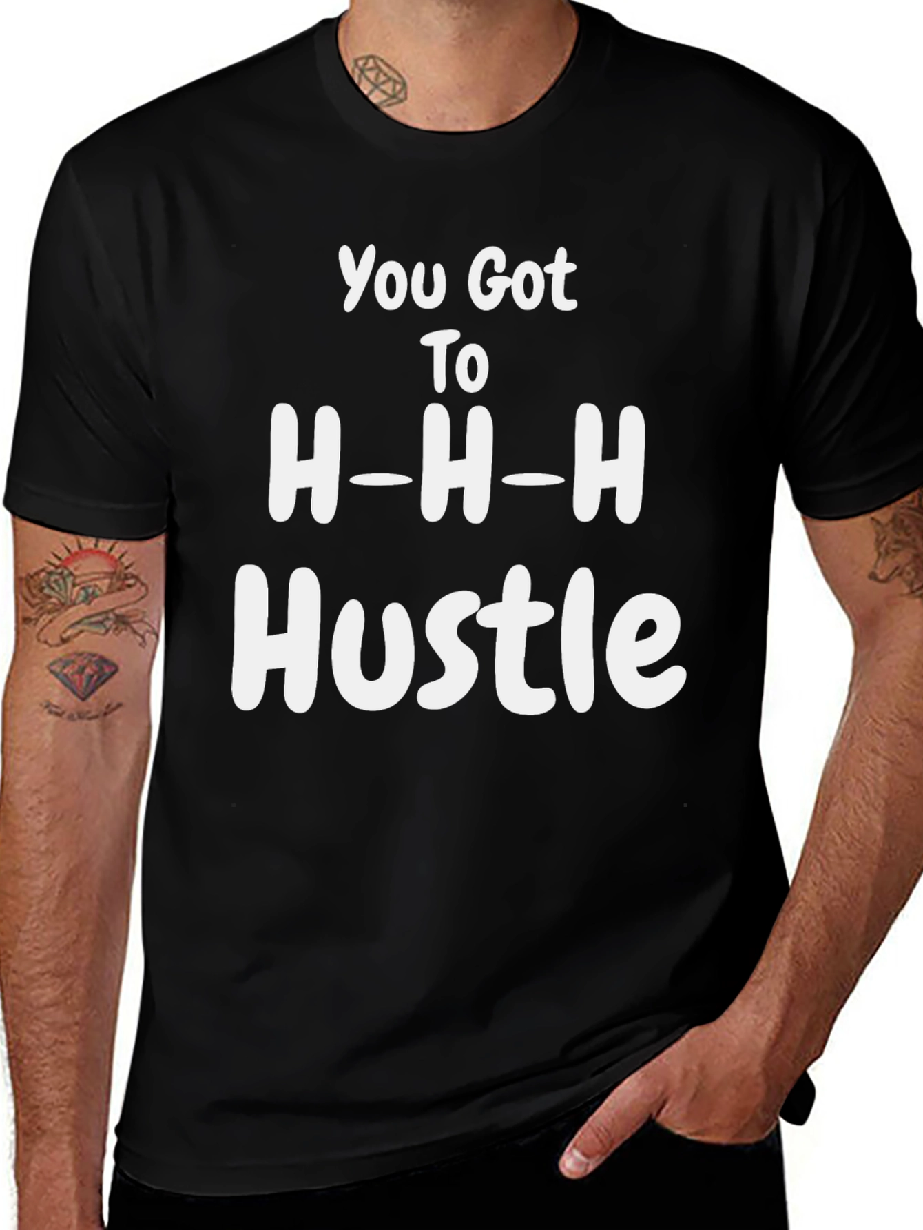 Variant 15 of Hustle Graphic Black T-Shirt