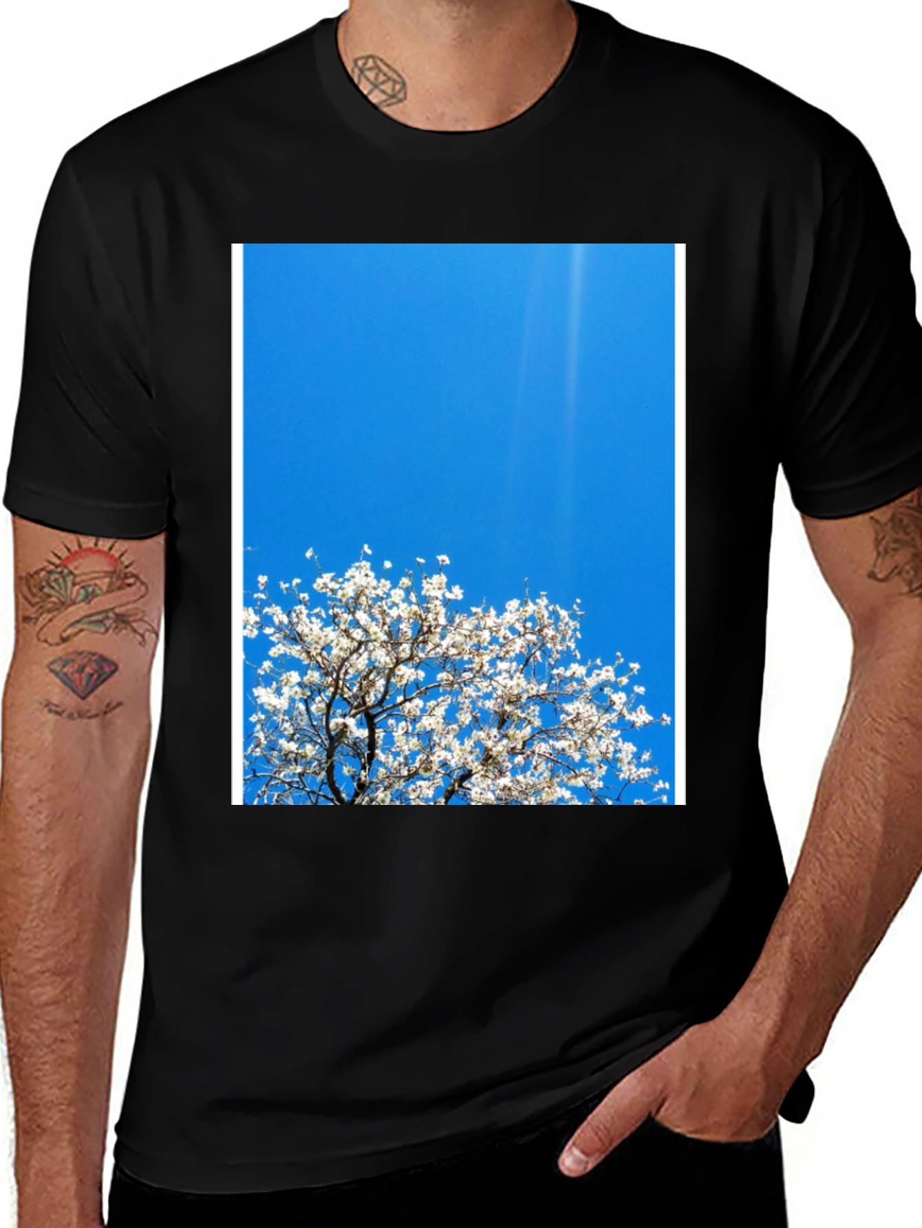 Variant 16 of Blossom Sky T-Shirt - Nature Graphic Tee