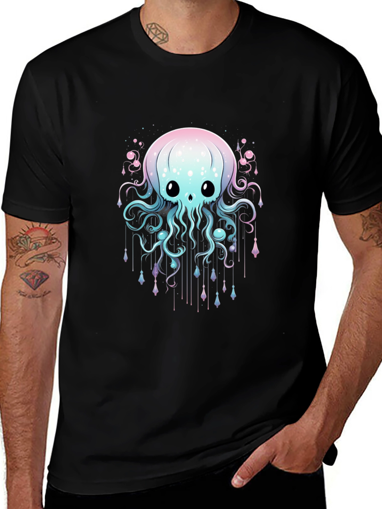 Variant 11 of Cute Jellyfish Graphic Black T-Shirt