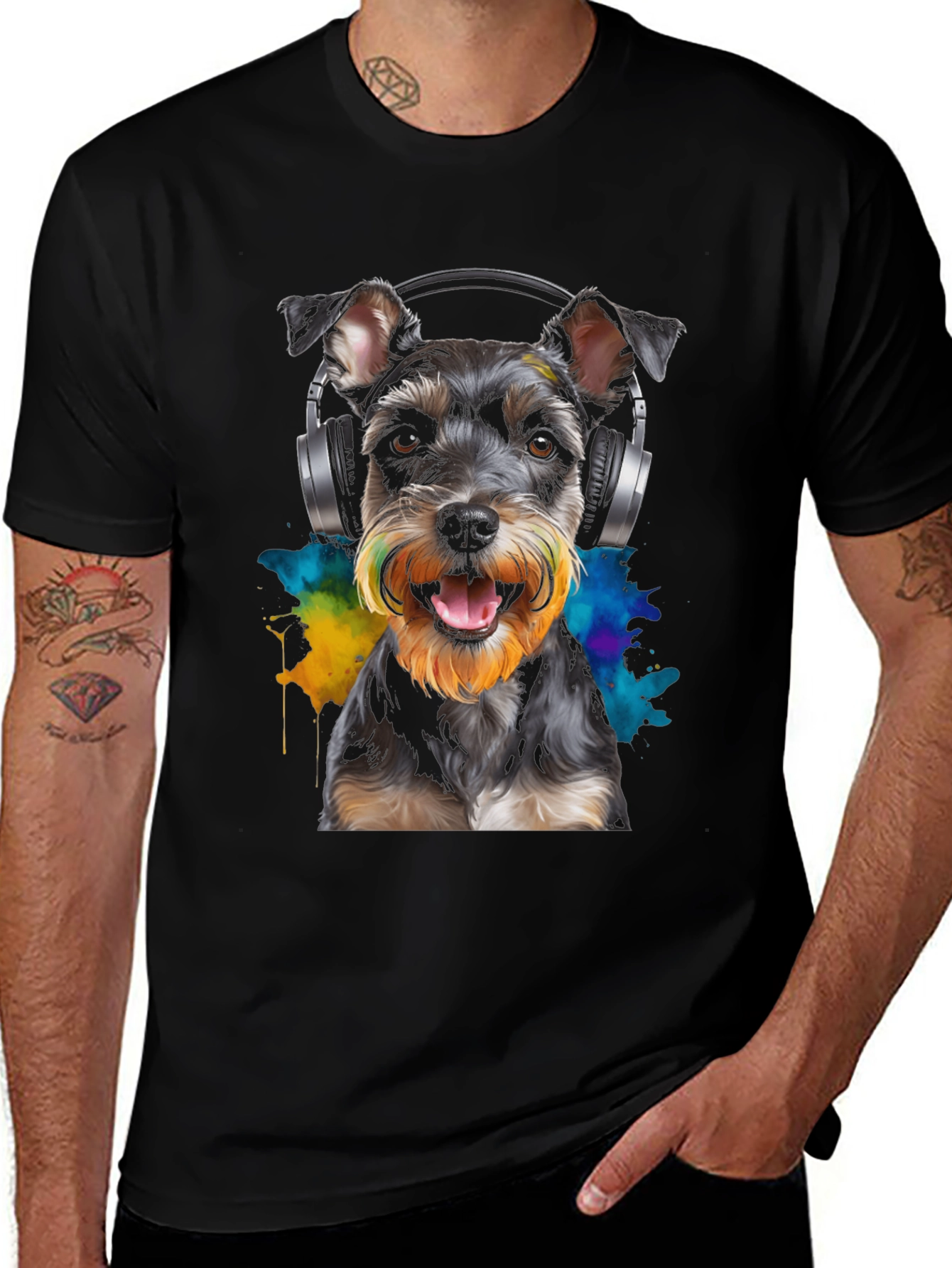 Variant 11 of Dog with Headphones Graphic T-Shirt