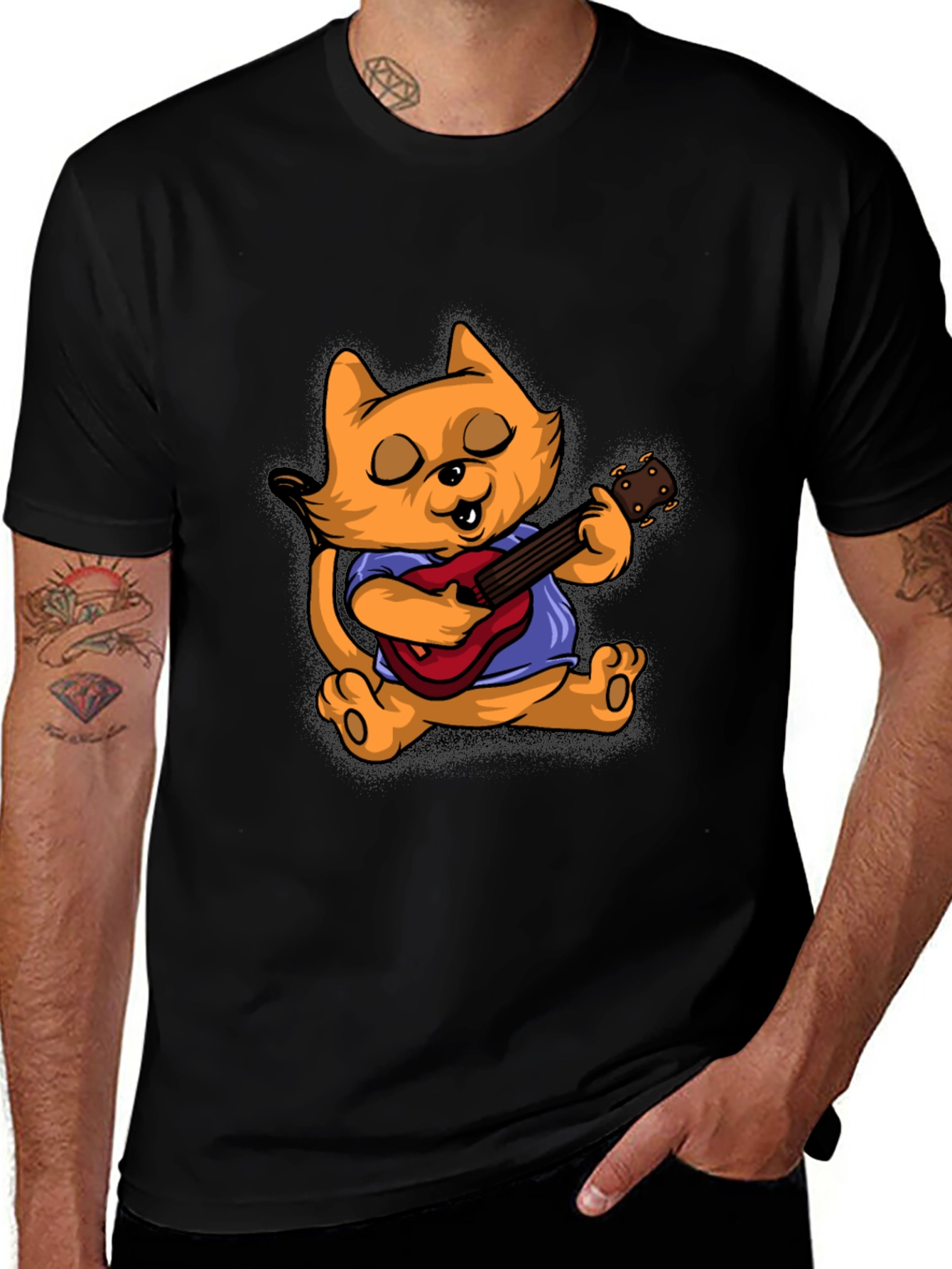 Variant 15 of Cat Playing Guitar T-Shirt
