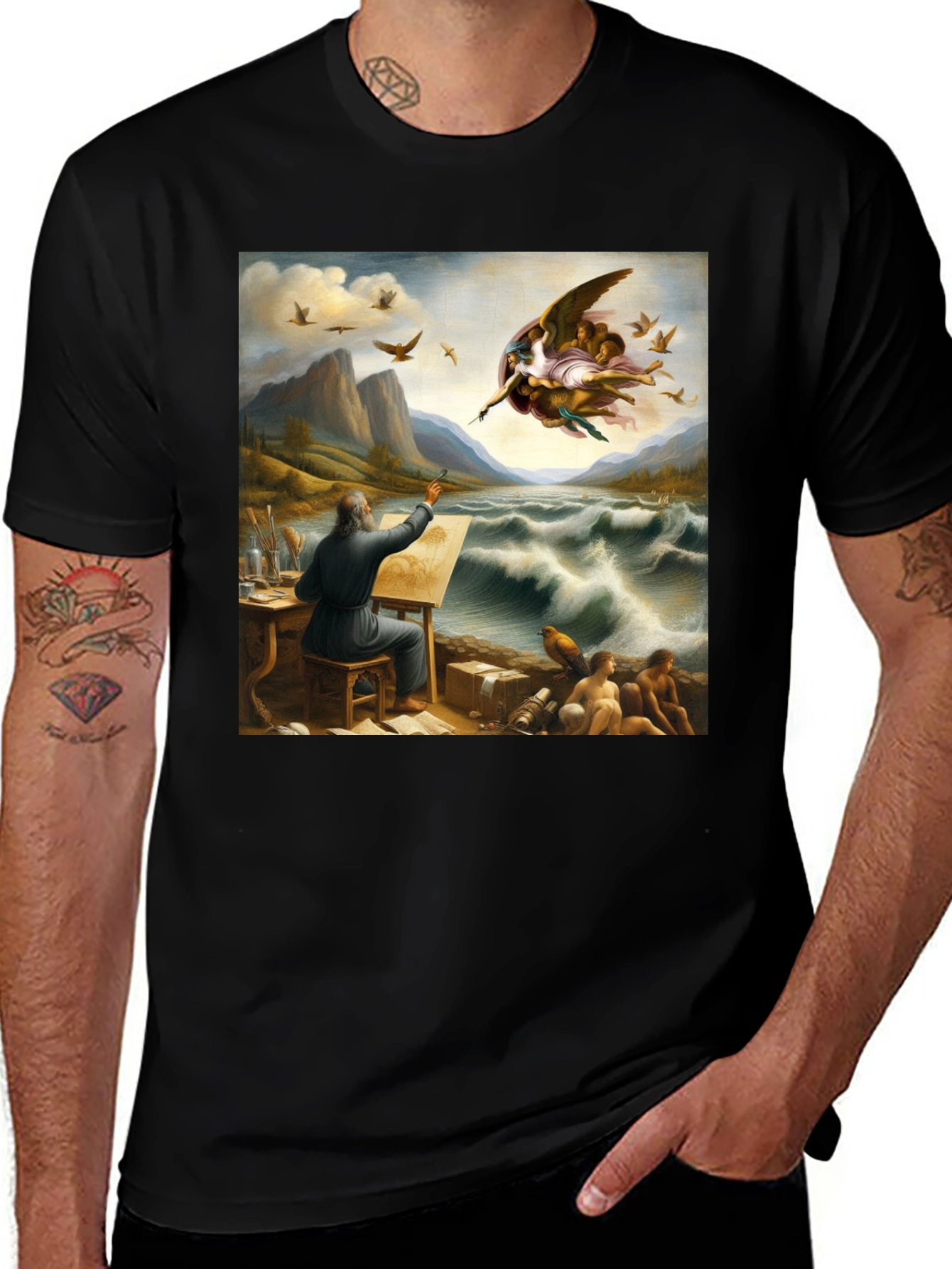 Variant 6 of Artistic T-Shirt: Painter, Sea, Creation