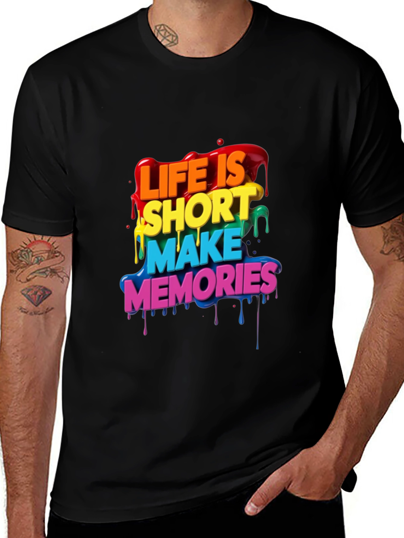 Variant 12 of Life Is Short Rainbow T-Shirt