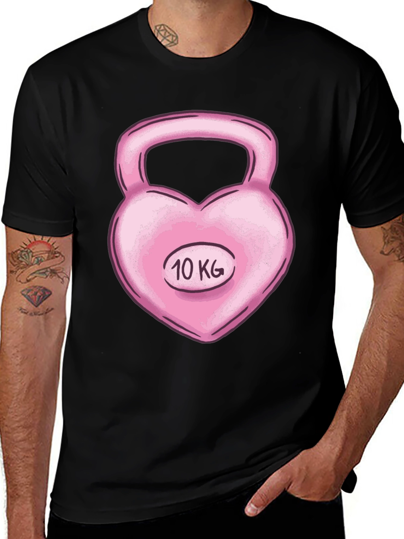 Variant 20 of Heart Kettlebell 10 KG Black T-Shirt