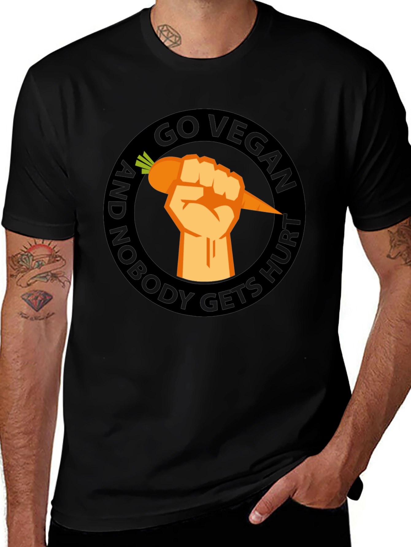 Variant 19 of Go Vegan T-Shirt - Nobody Gets Hurt