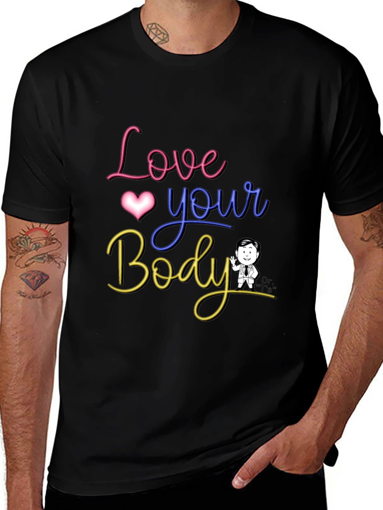 Variant 7 of Love Your Body Graphic Tee - Black Unisex T-Shirt