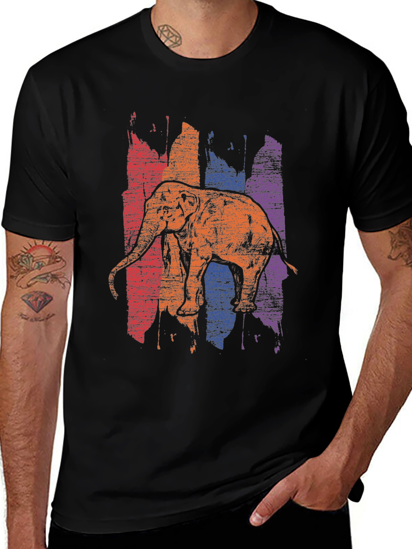 Variant 15 of Retro Elephant Graphic T-Shirt - Vintage Style