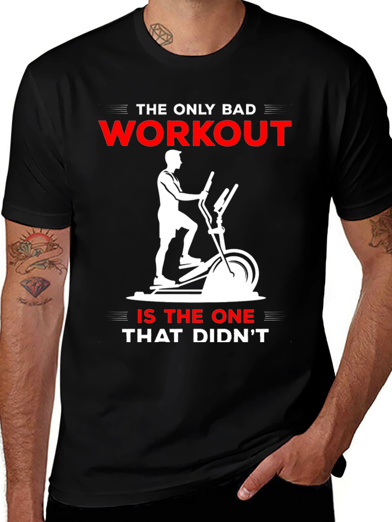 Variant 10 of Workout Motivation T-Shirt - Elliptical Design