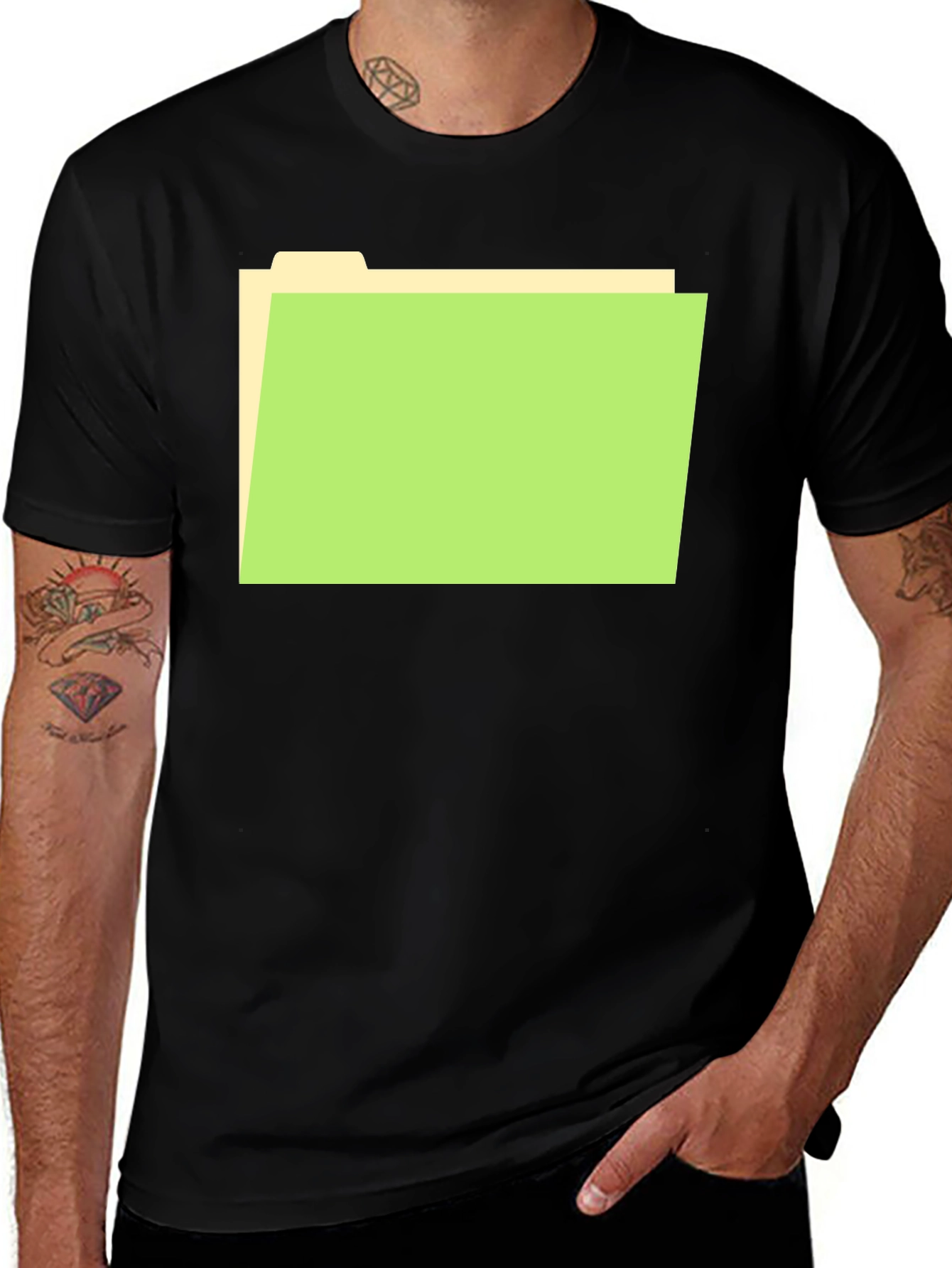 Variant 17 of File Folder Graphic Black T-Shirt