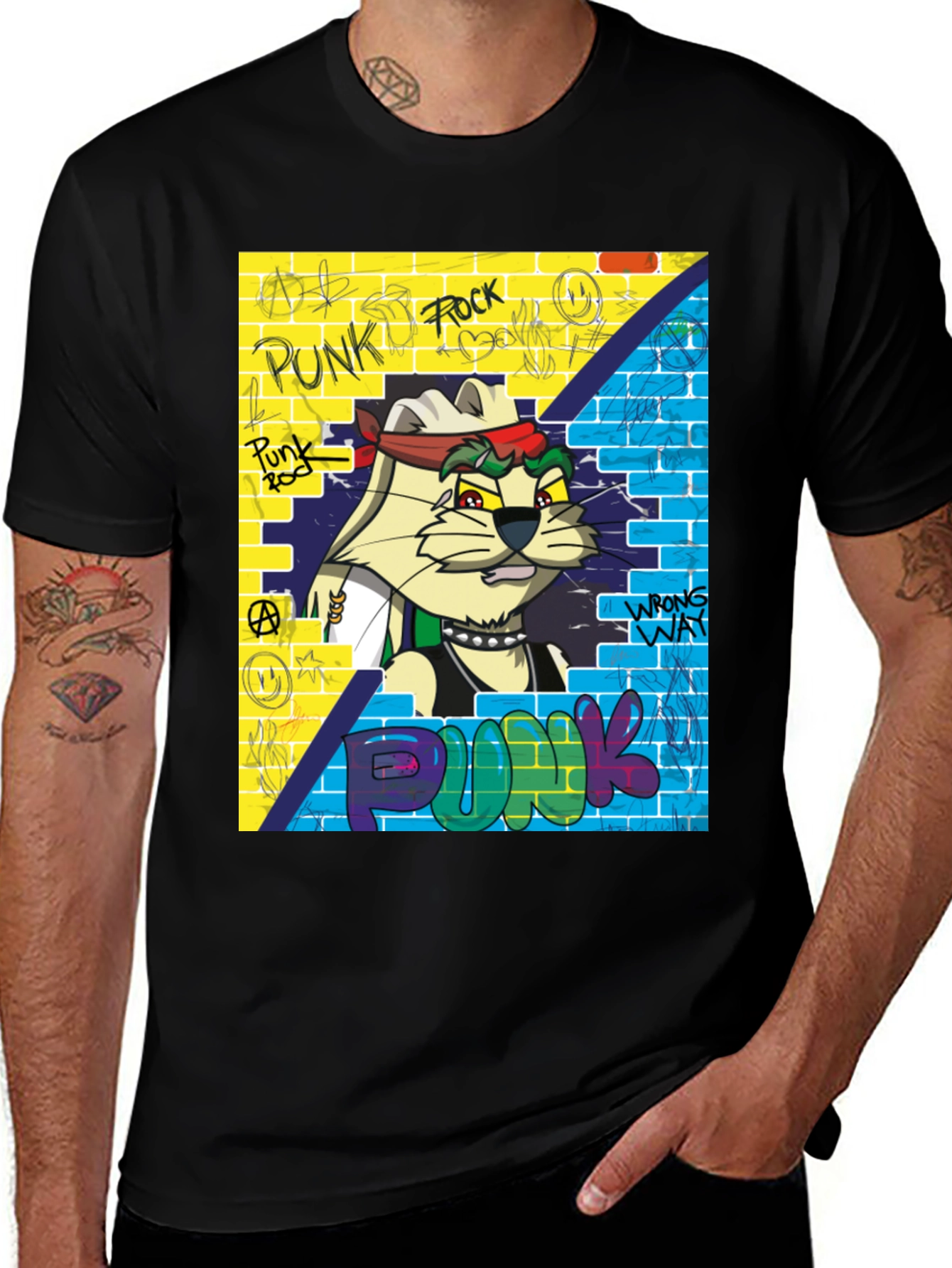 Variant 26 of Punk Rock Cat T-Shirt