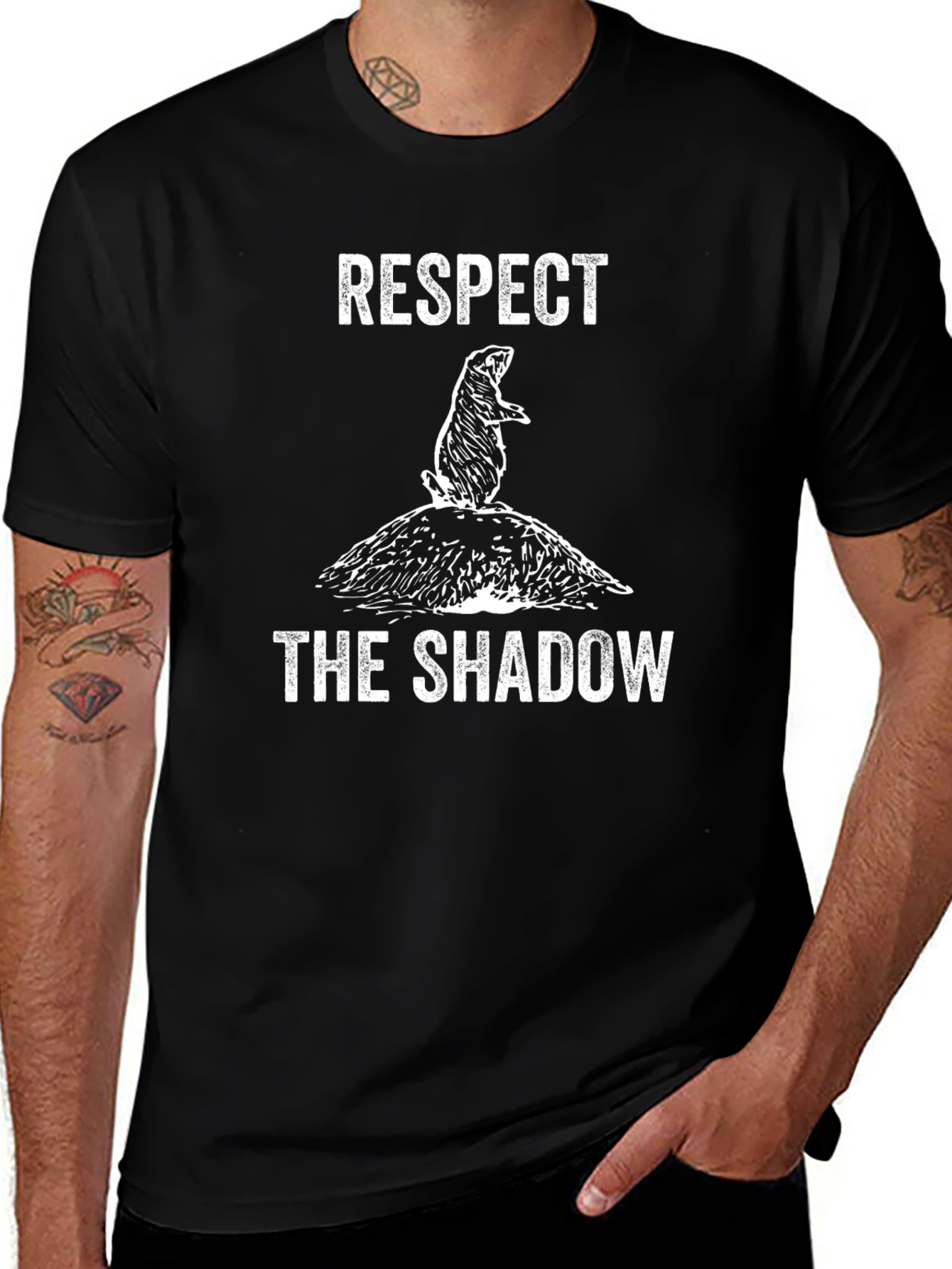 Variant 30 of Respect the Shadow T-Shirt Groundhog Day Tee