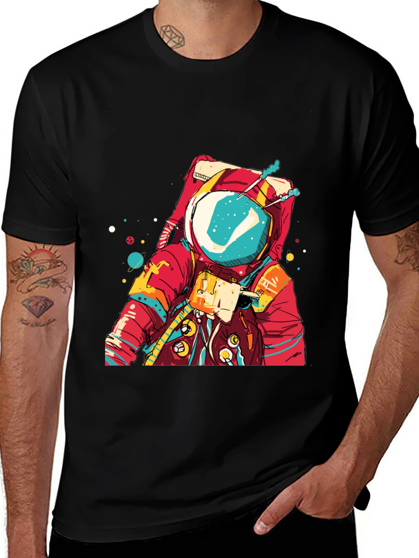 Variant 14 of Astronaut Graphic Tee - Space Adventure Shirt