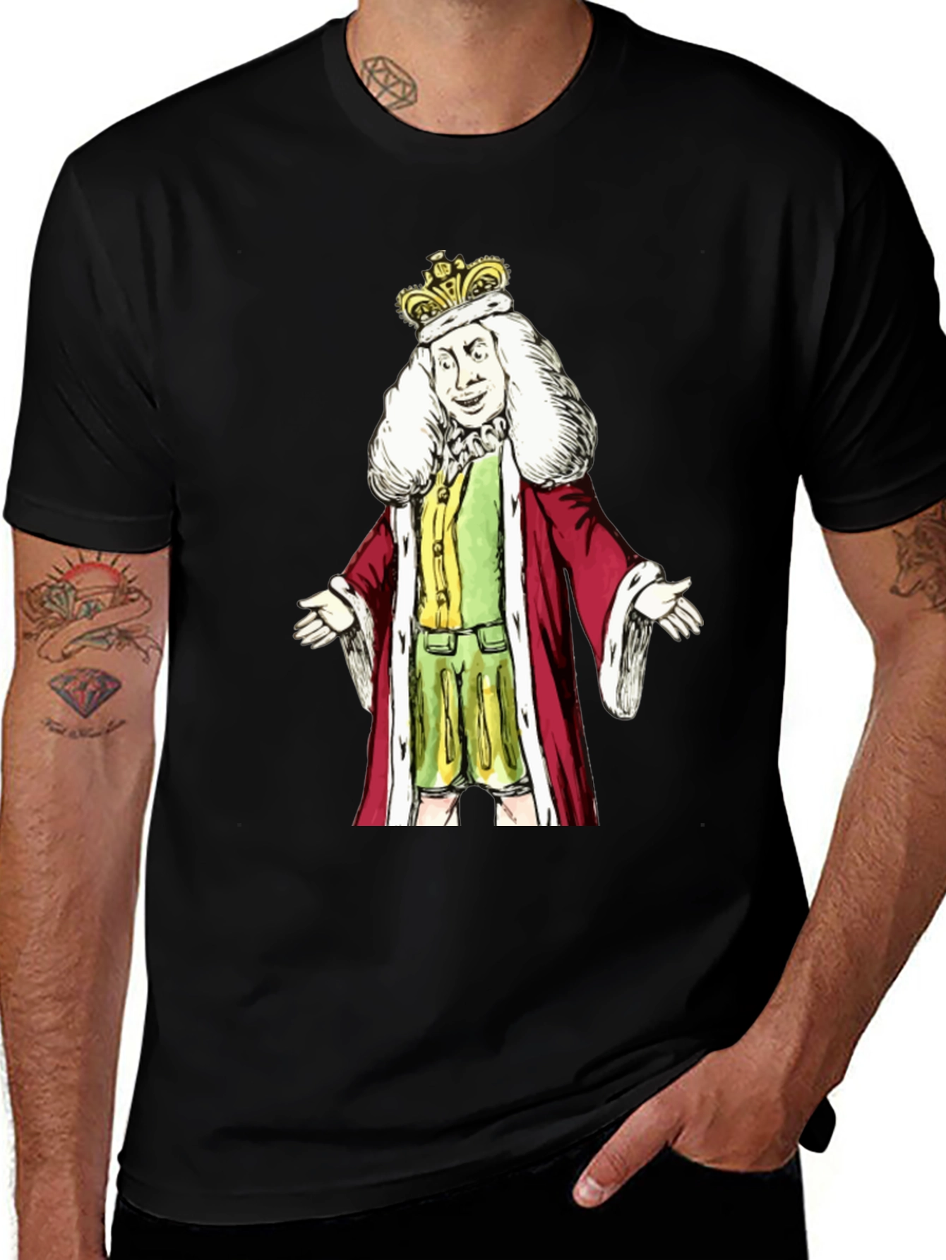 Variant 23 of King Cartoon Graphic T-Shirt - Black Cotton Tee