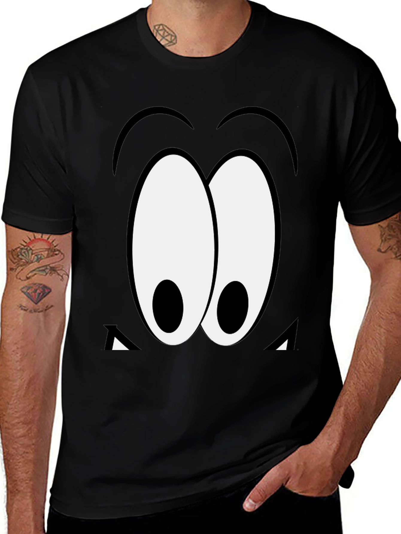 Variant 6 of Cartoon Eyes Black T-Shirt