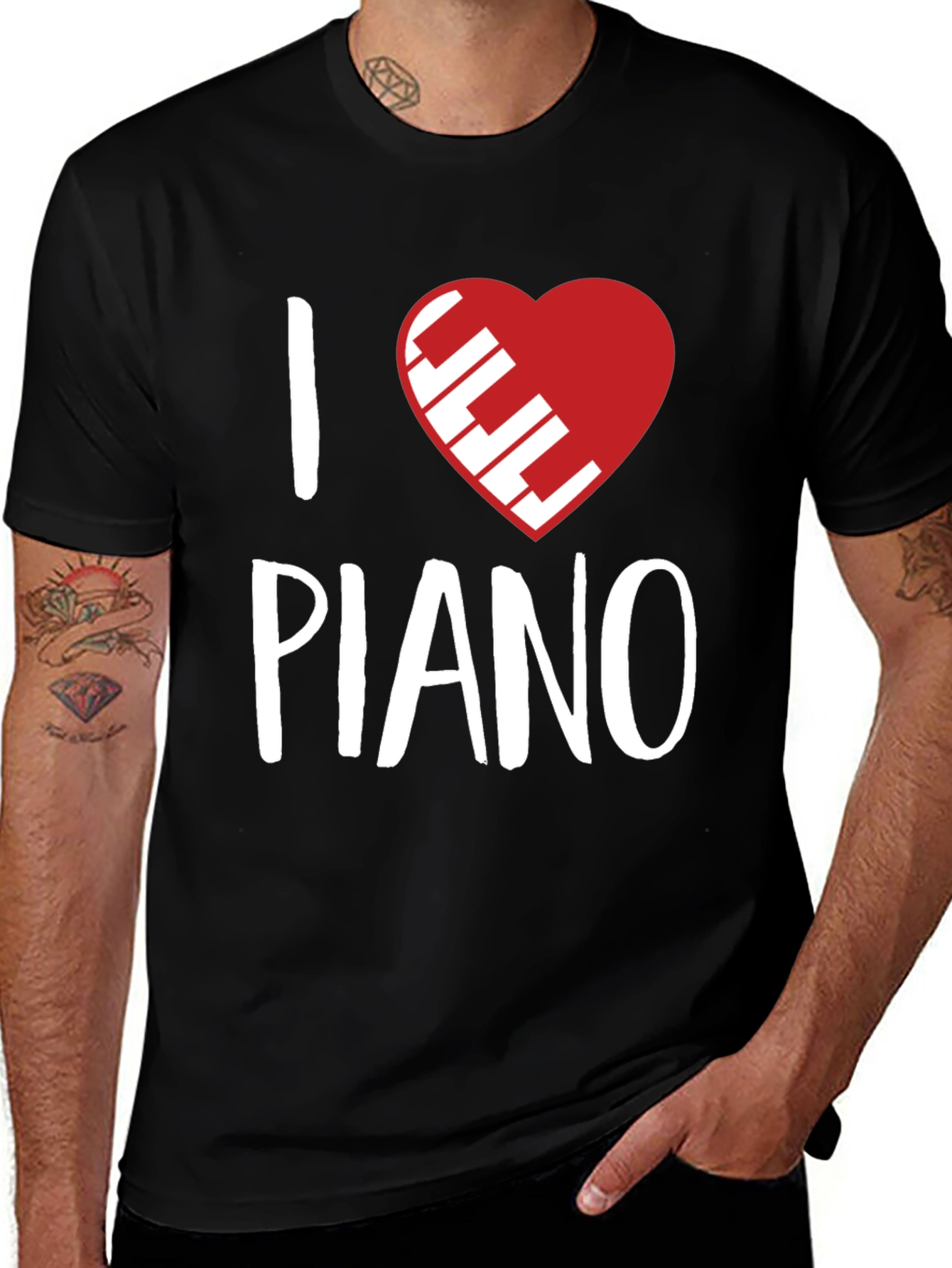 Variant 6 of I Love Piano T-Shirt - Music Lover Tee