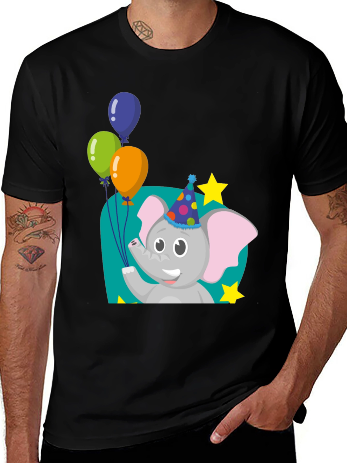 Variant 7 of Elephant Birthday Party T-Shirt