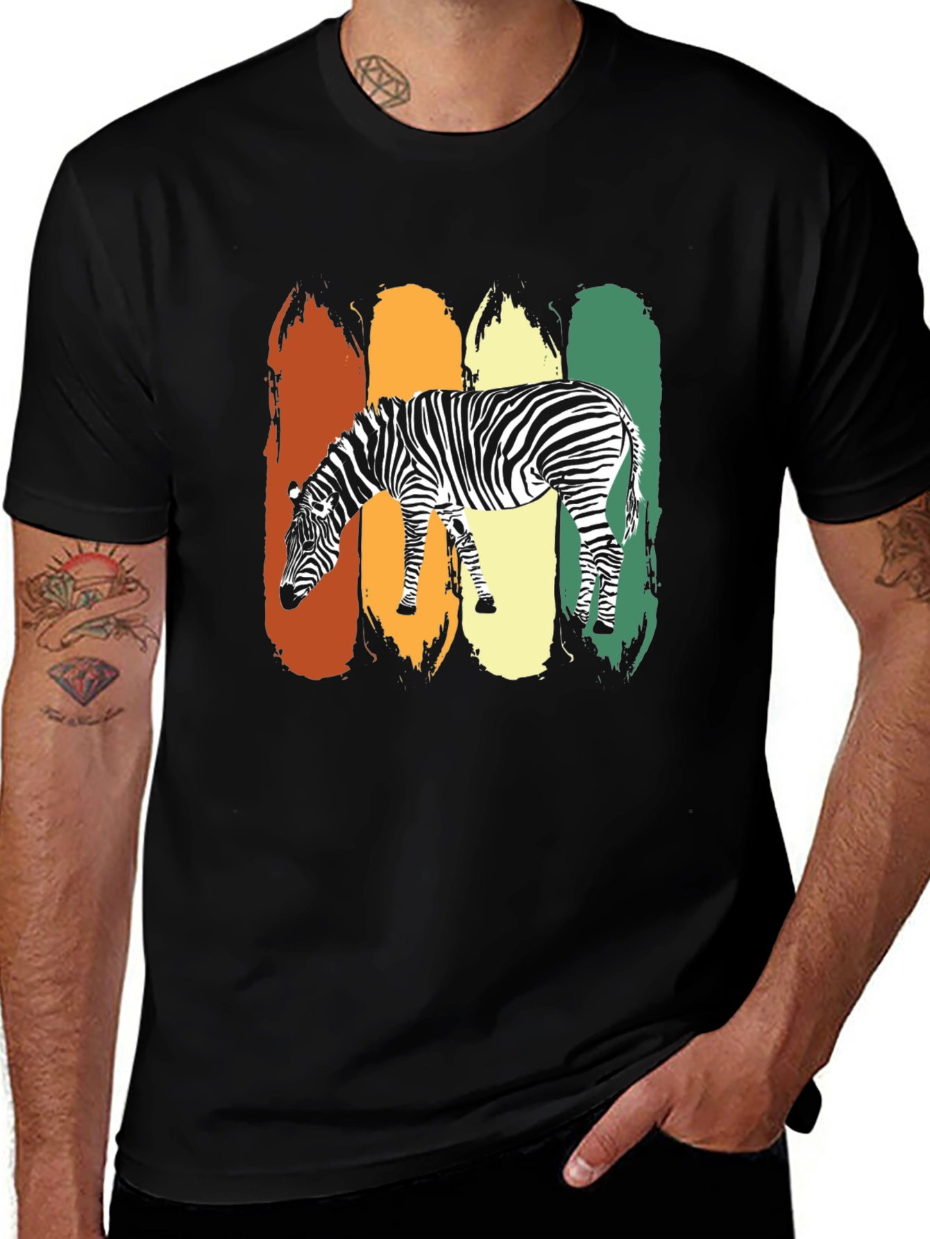 Variant 23 of Retro Zebra Graphic T-Shirt - Vintage Style Tee