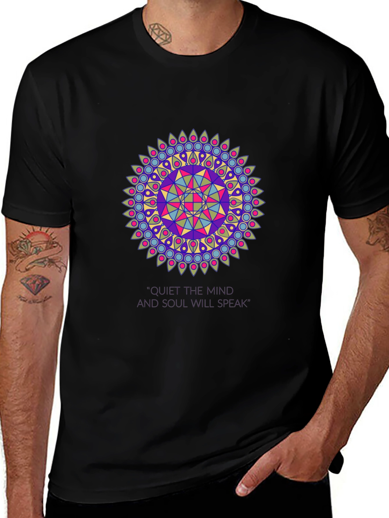 Variant 15 of Mandala Design Black T-Shirt